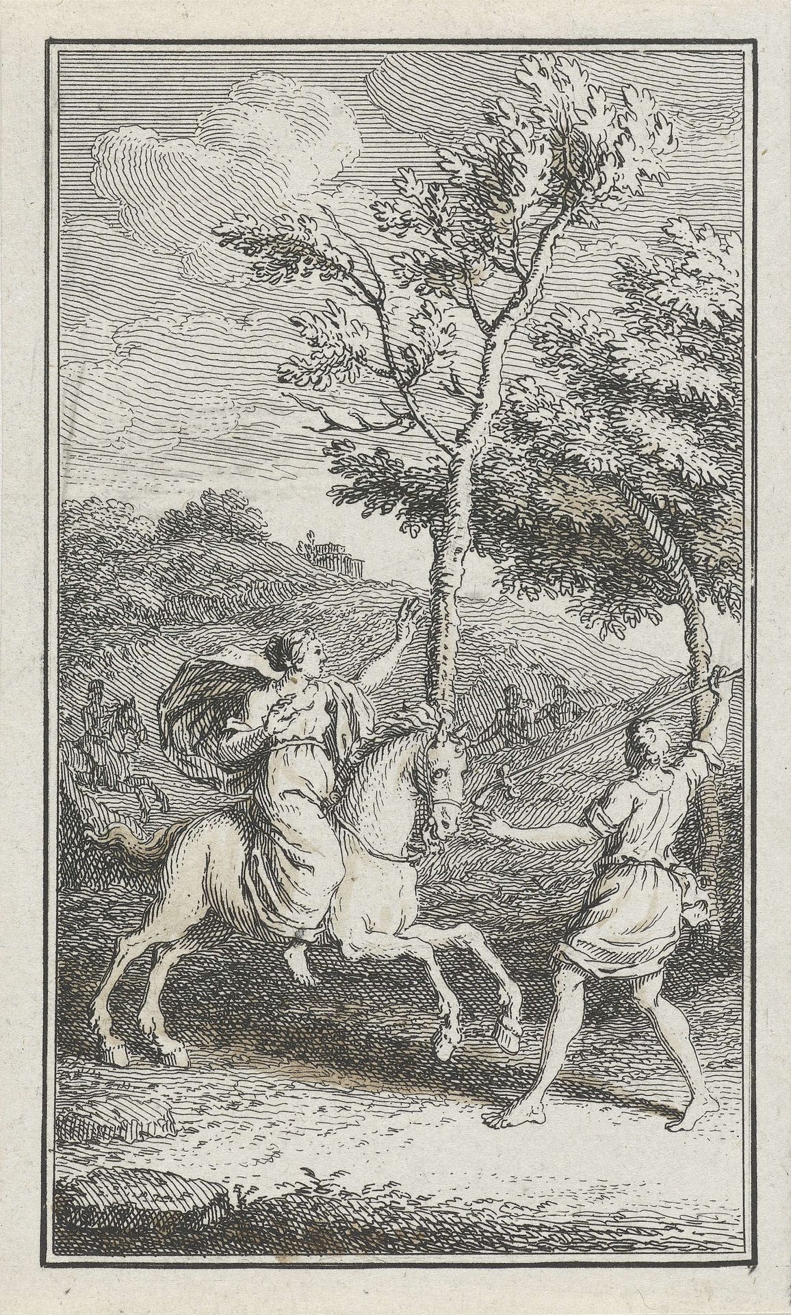 Vrouw te paard by Jacob Folkema