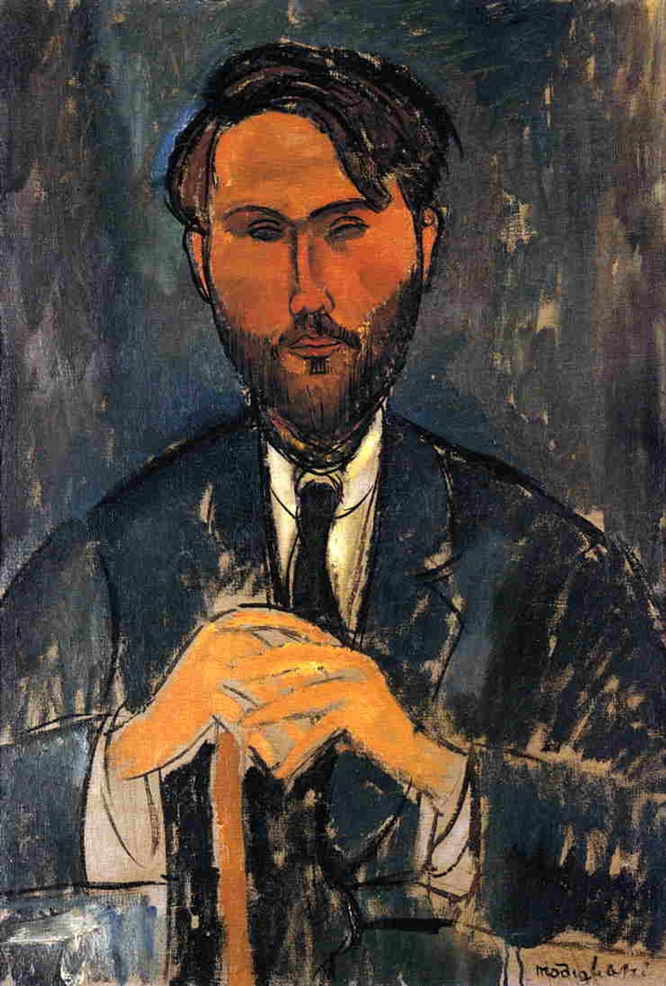 Leopold Zborowski with a walking stick by Amedeo Modigliani