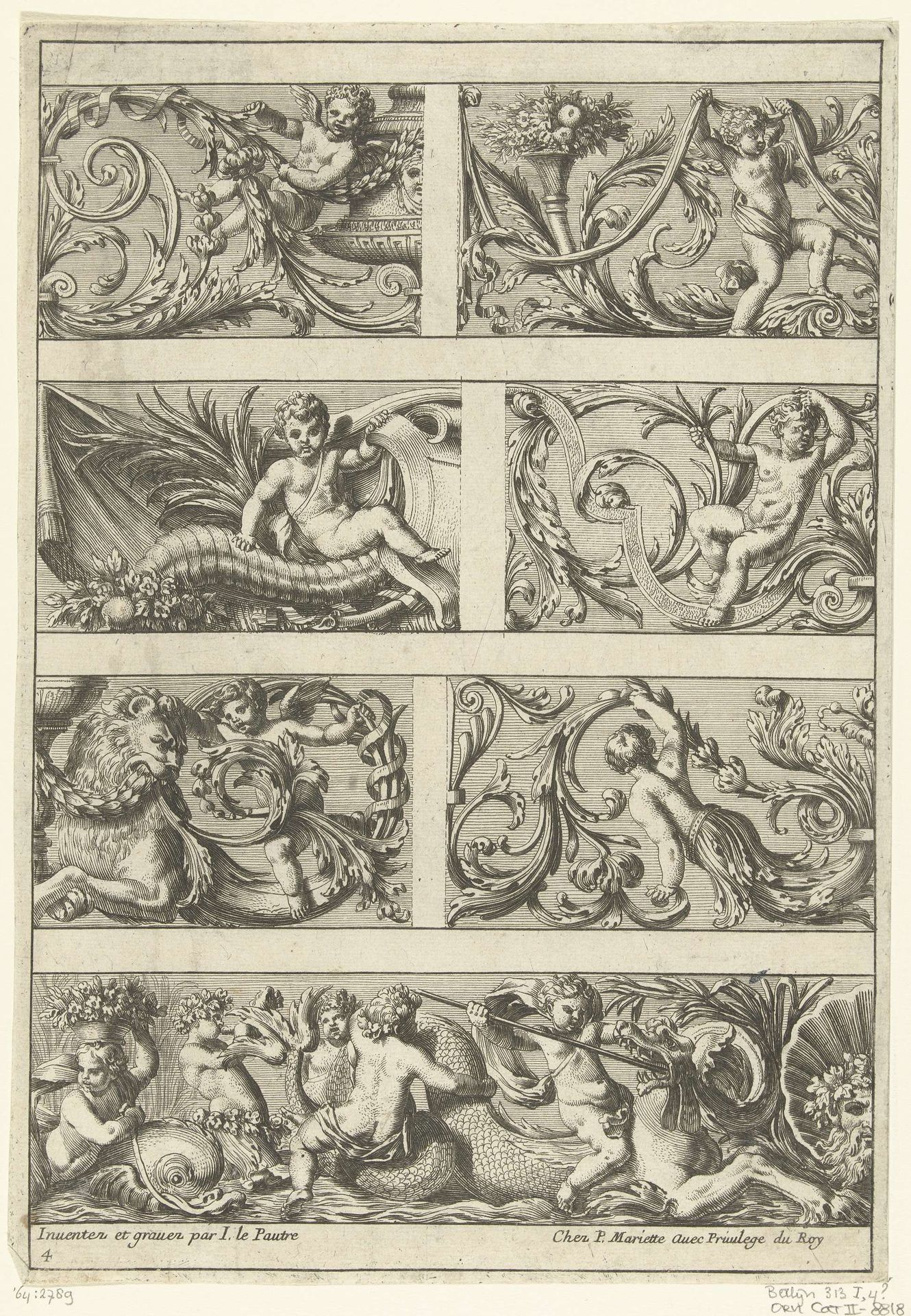 Vier rijen friezen by Jean Lepautre