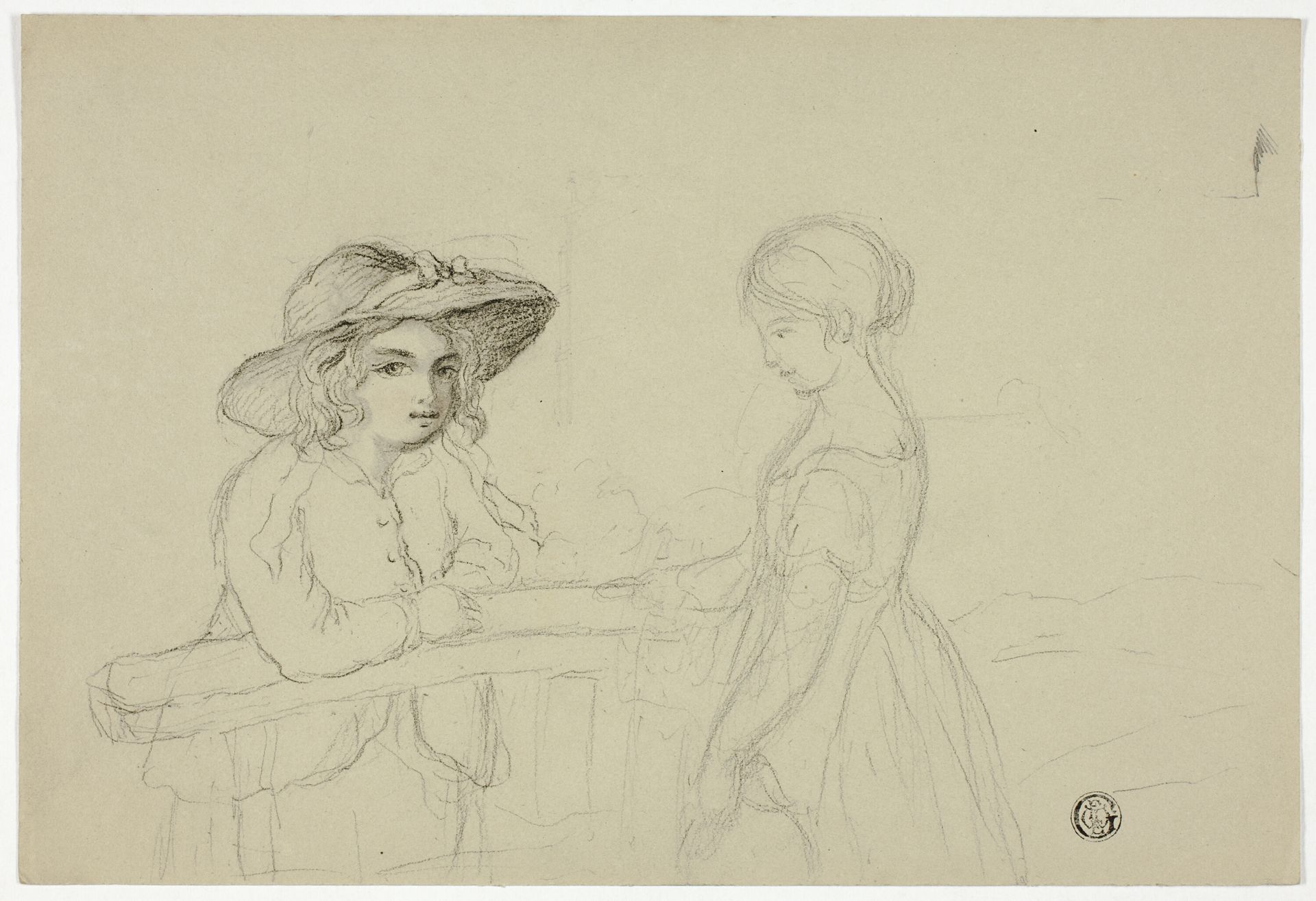 Two Girls at Gate by Elizabeth Murray