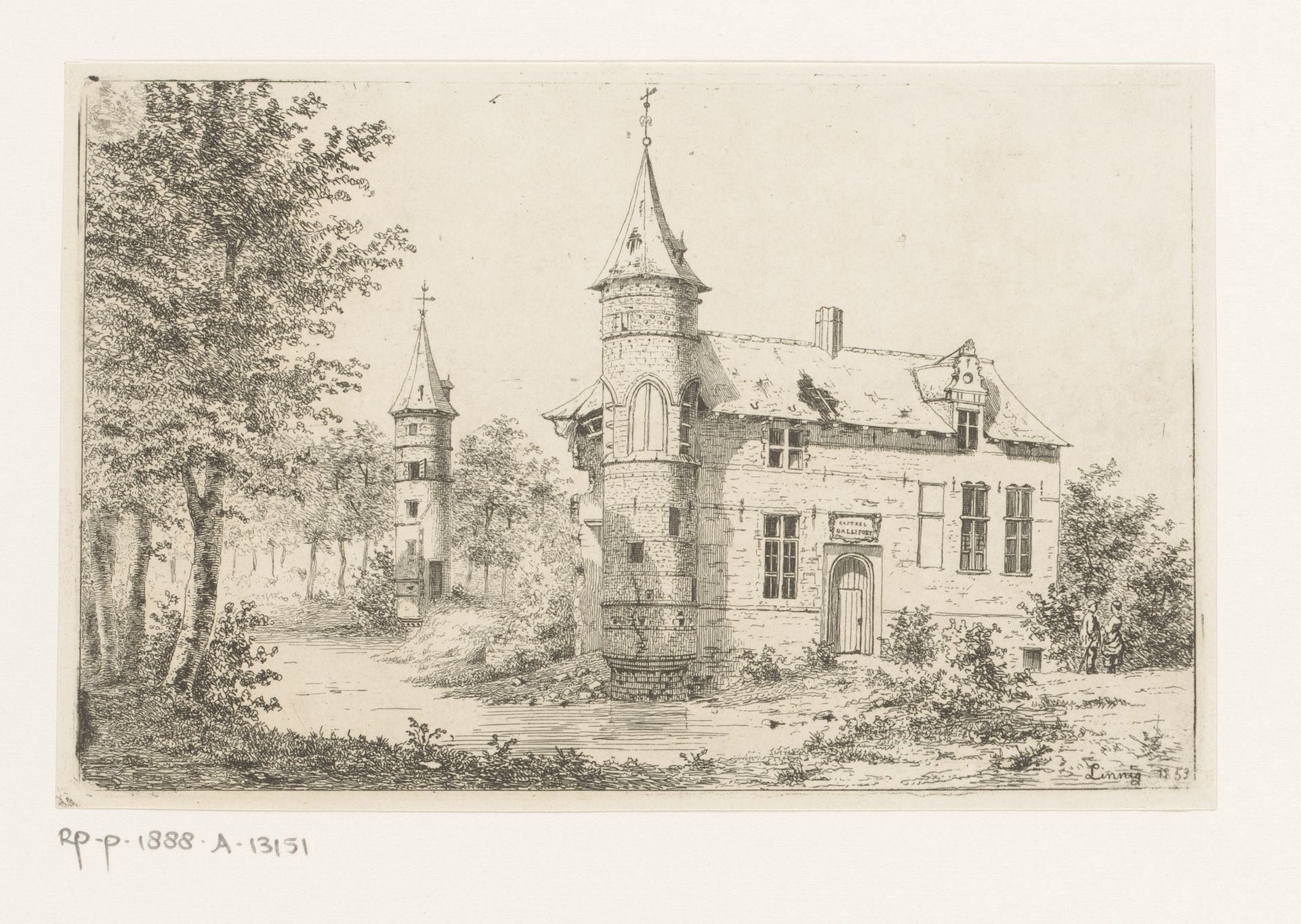 Ruïne van kasteel Gallifort bij Deurne by Jean Théodore Joseph Linnig