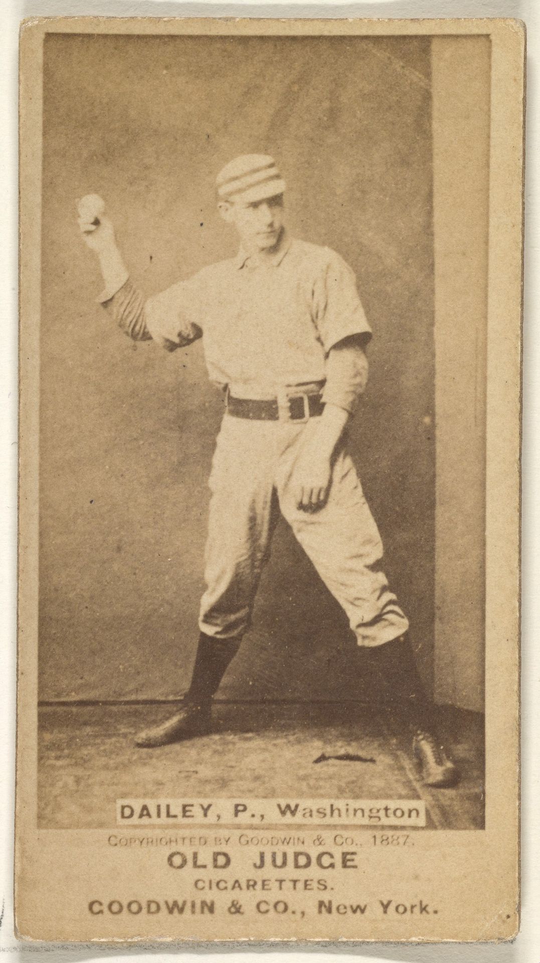 Edward M. Daily, Pitcher, Washington Nationals, from the Old Judge series (N172) for Old Judge Cigarettes by Goodwin & Company