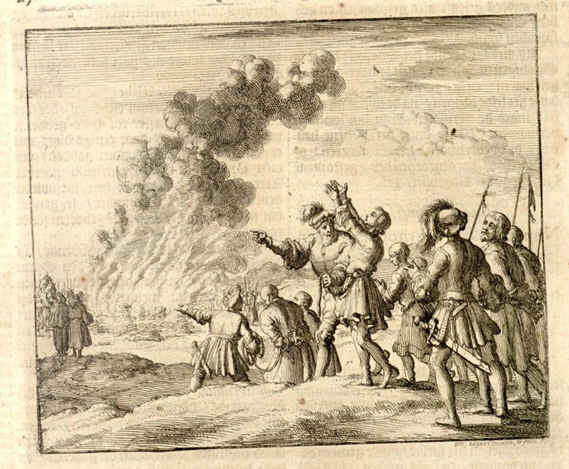 Burning of 14 Persons, Orleans, France, AD 1022 by Jan Luyken