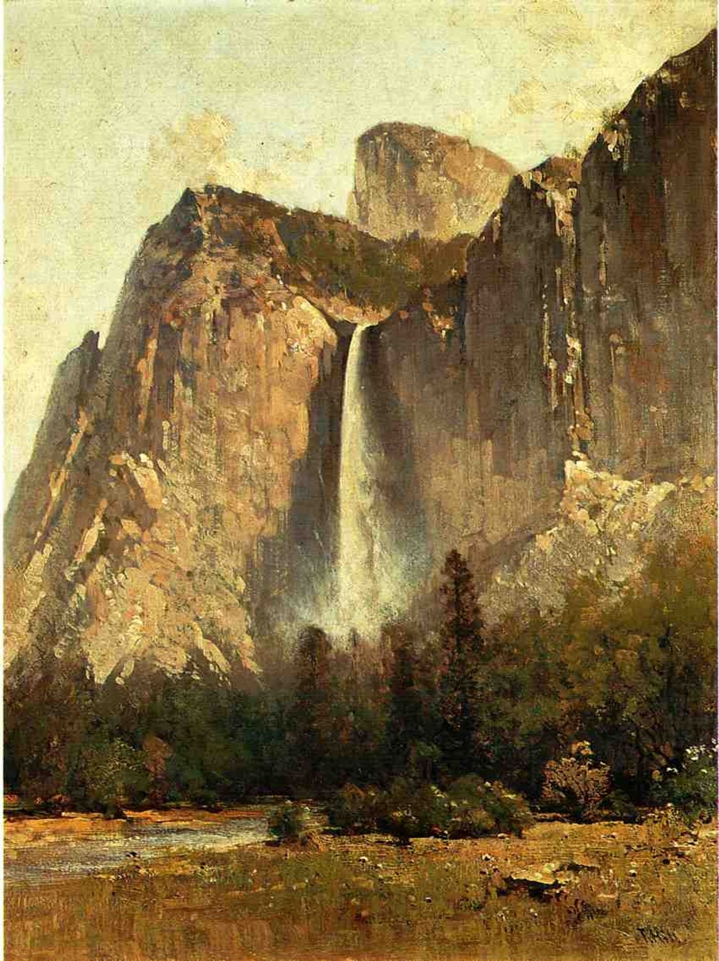 Bridal Veil Falls - Yosemite Valley by Thomas Hill