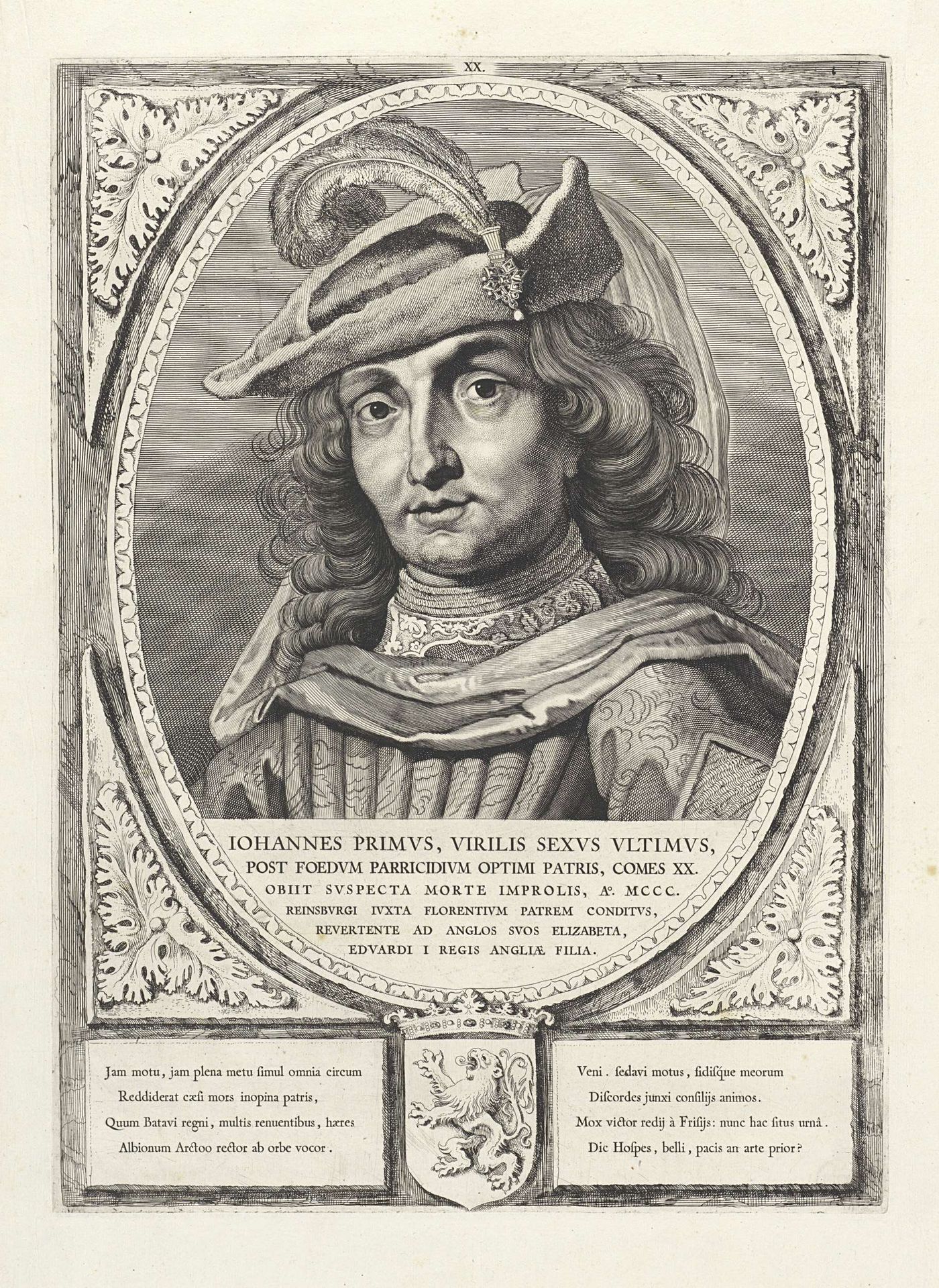 Portret van Jan I, graaf van Holland by Cornelis Visscher