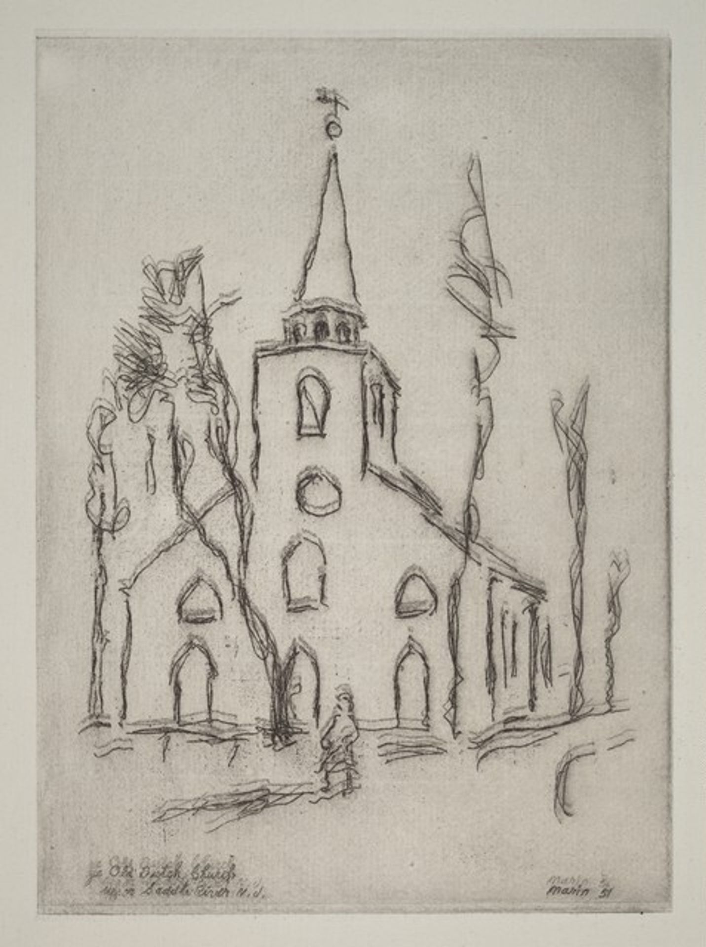 Ye Old Dutch Church, Upper Saddle River, No. 2 by John Marin