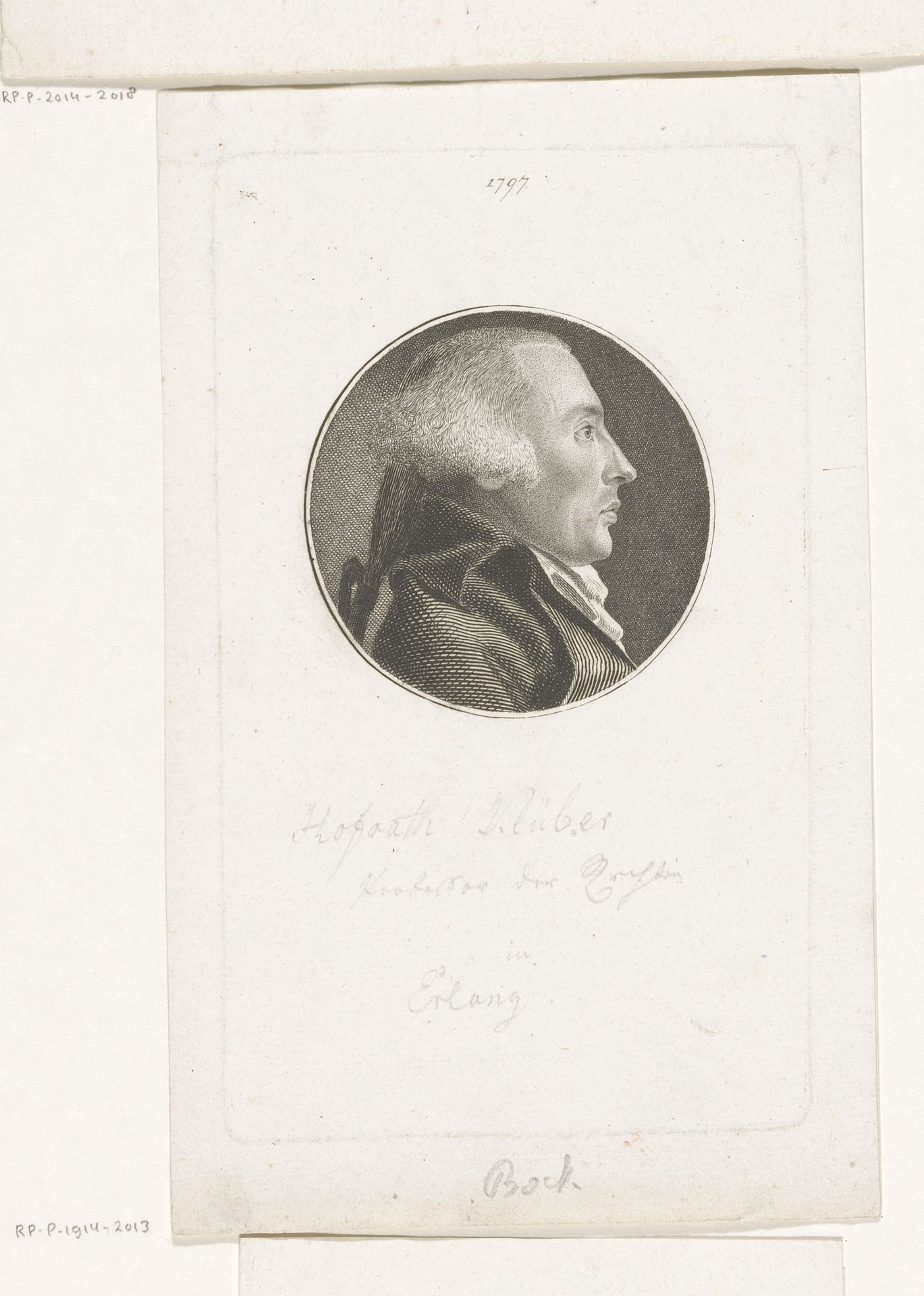 Portret van Johann Ludwig Klüber by Christoph-Wilhelm Bock