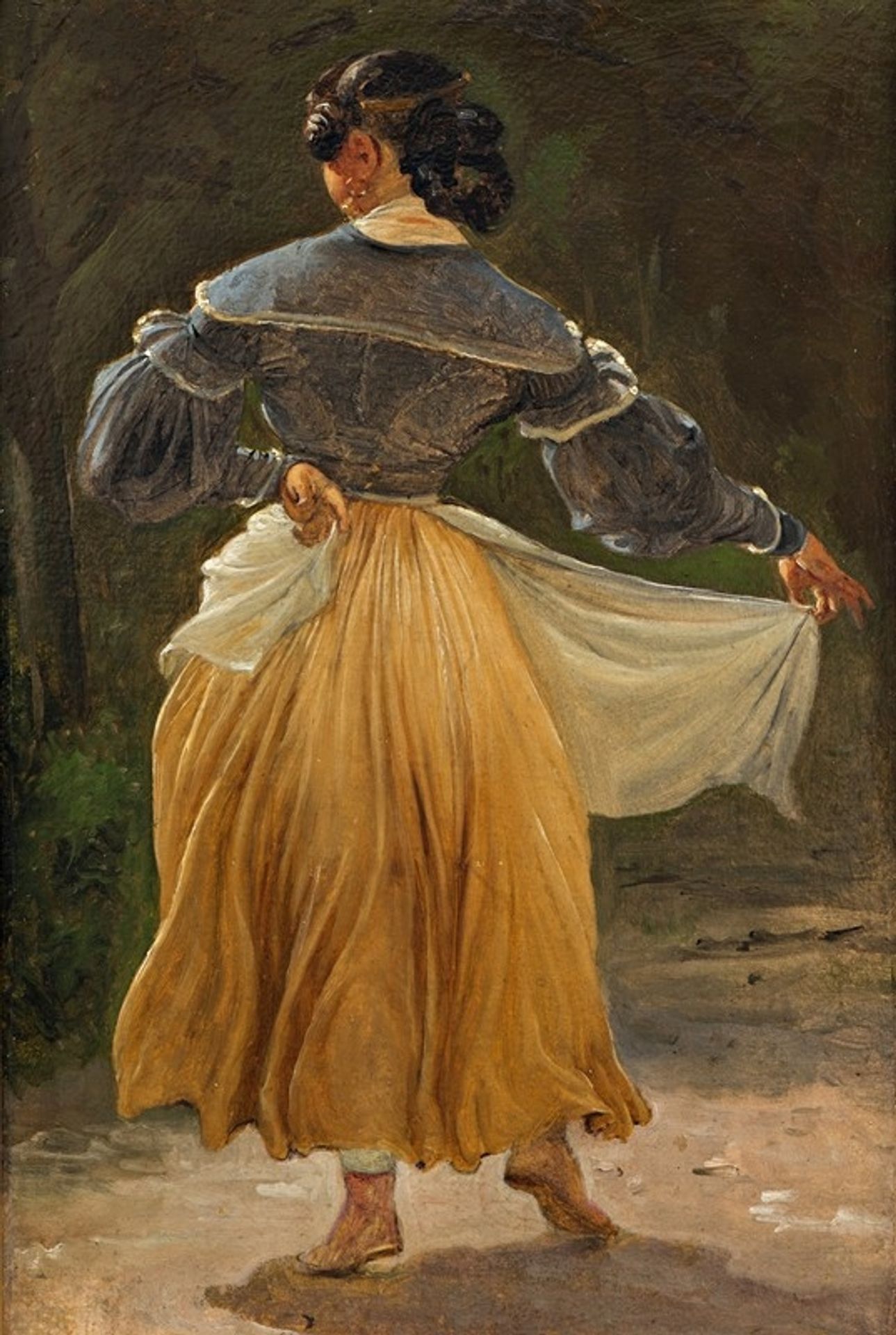 Dancing Roman Woman. Study for Romans Gathered for Merriment at an Osteria by Wilhelm Marstrand