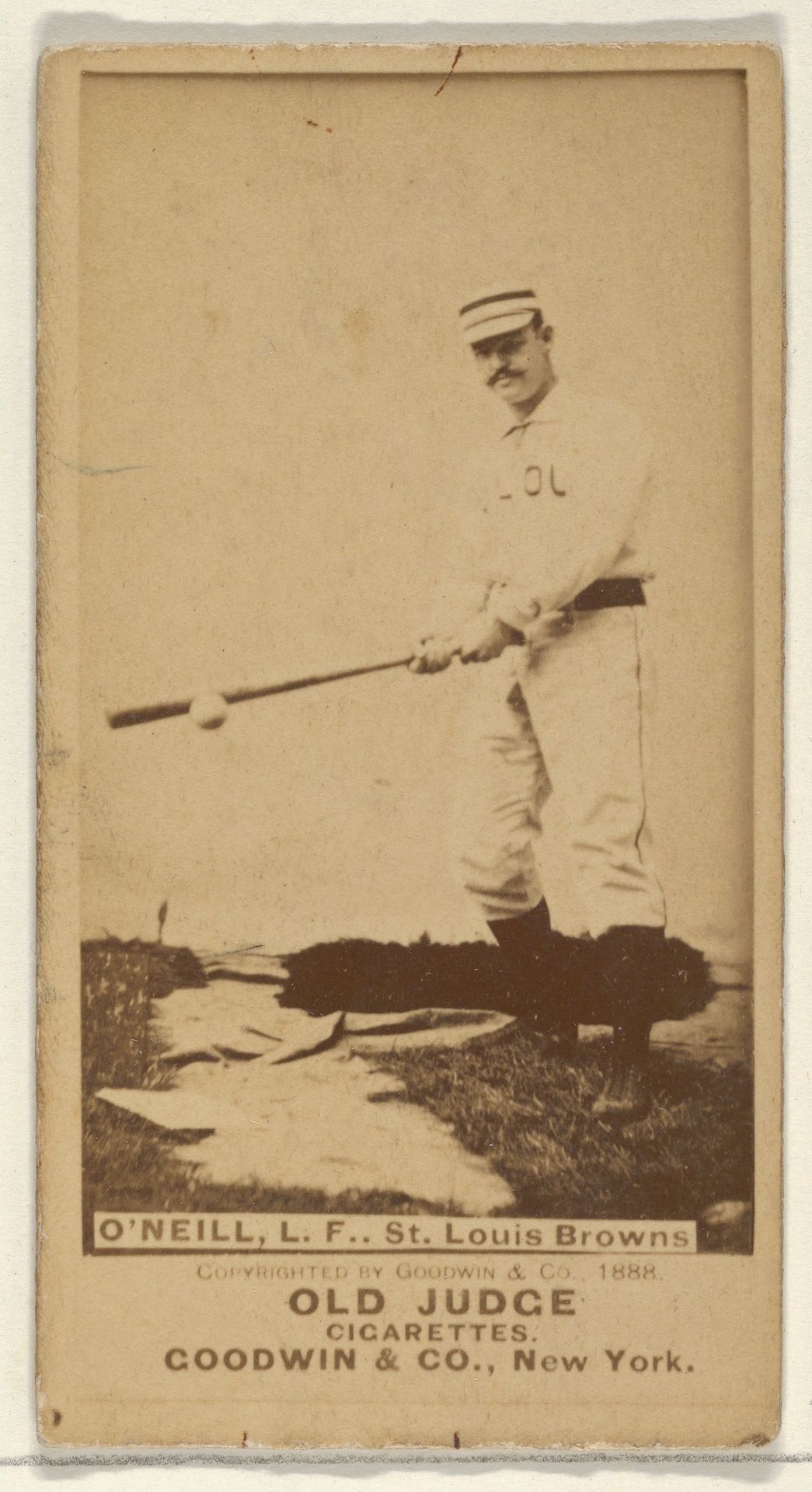 James Edward "Tip" O'Neill, Left Field, St. Louis Browns, from the Old Judge series (N172) for Old Judge Cigarettes by Goodwin & Company