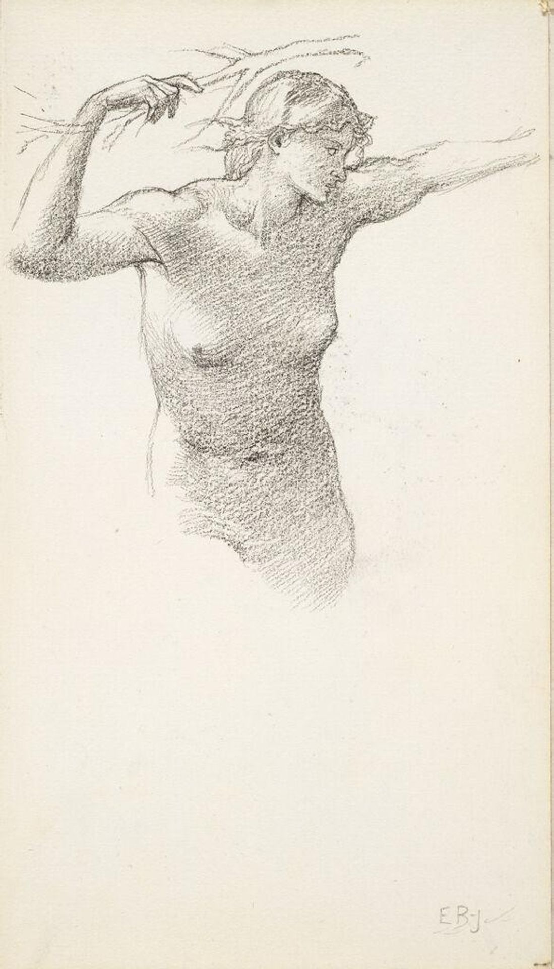 Wood Sprite; verso: Study of a Leg, for "Hill Fairies" by Edward Burne-Jones
