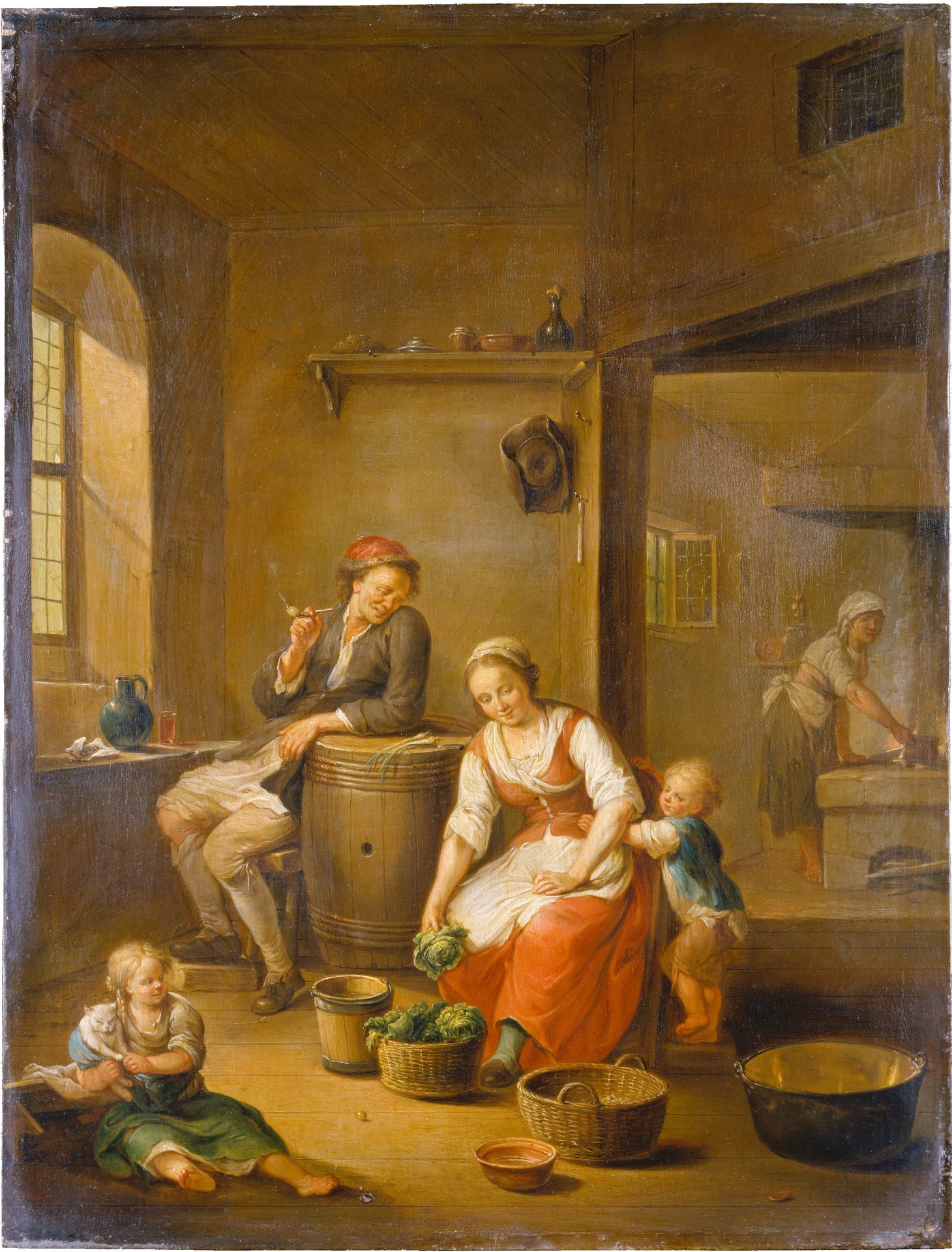 A Peasant Family at Home by Johann Andreas Herrlein