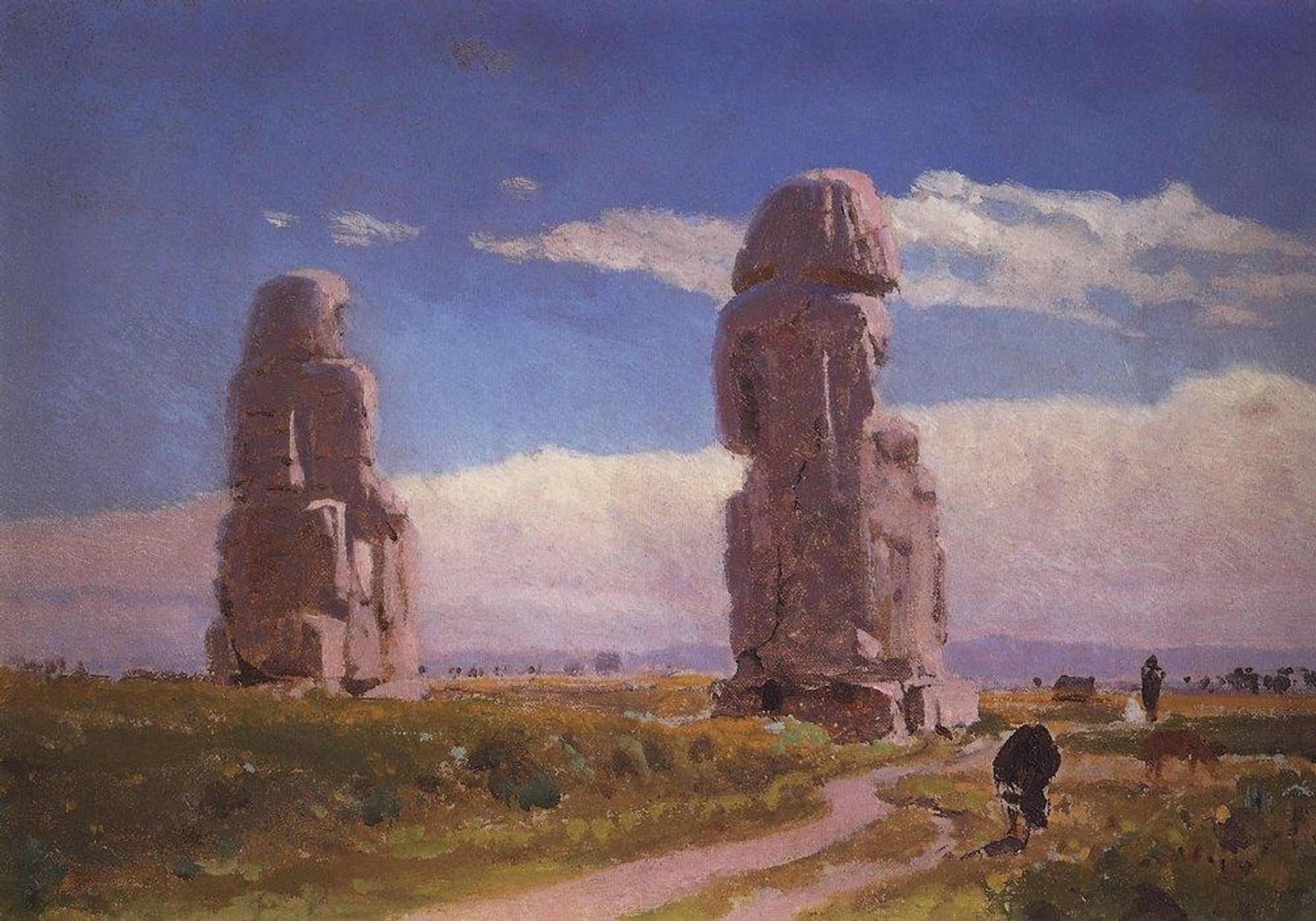 Colossuses Memnon (Statue of Amenhotep III) by Vasily Polenov