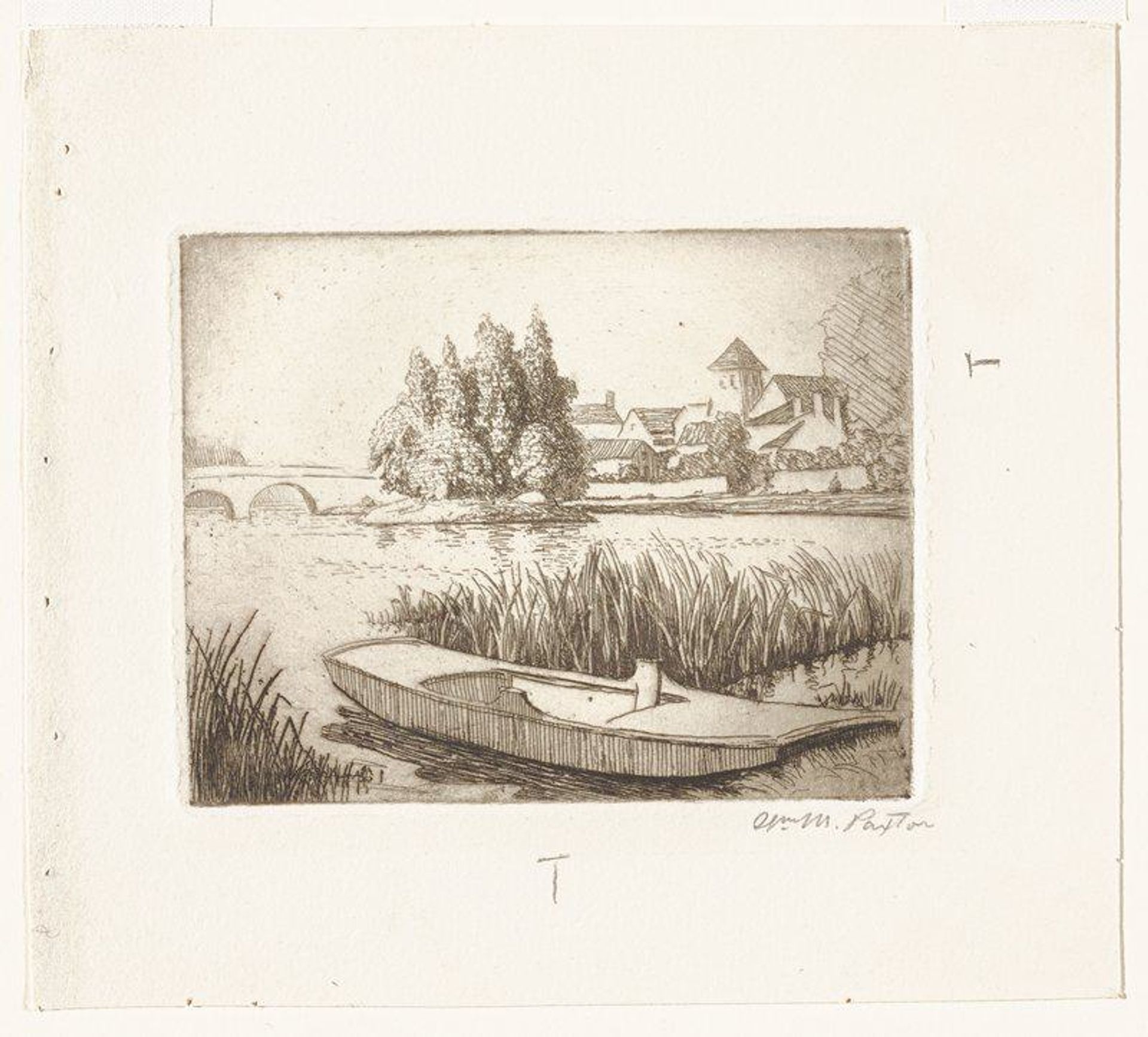 Rowboat at Riverbank by William McGregor Paxton