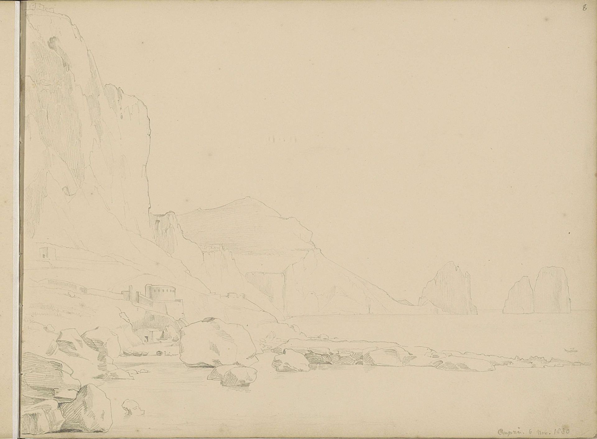 Kust van Capri by Jacobus Everhardus Josephus van den Berg