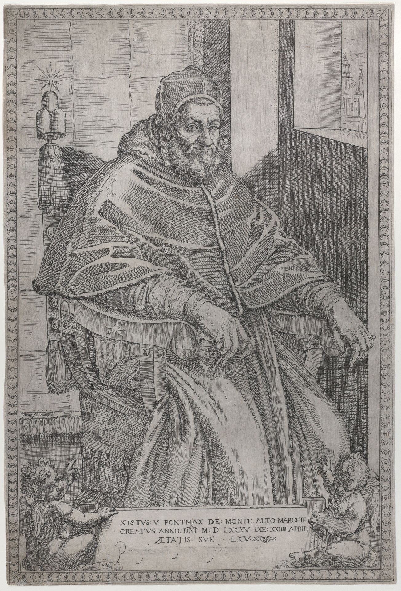 Portrait of Pope Sixtus V by Pietro Facchetti