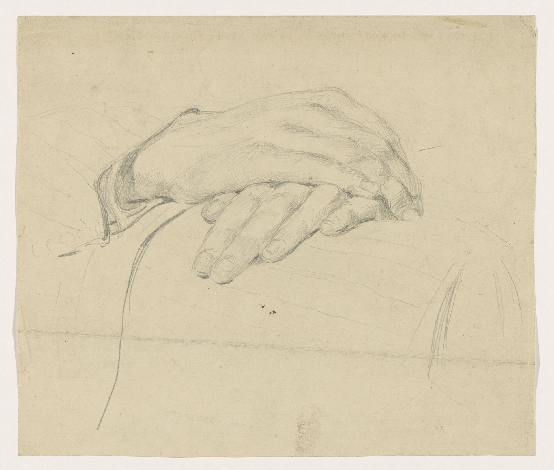 Studie van handen voor het (onvoltooide) olieverfschilderij van de Nederlandse rechtbank in Londen, juni 1942. by Anton Abraham van Anrooy