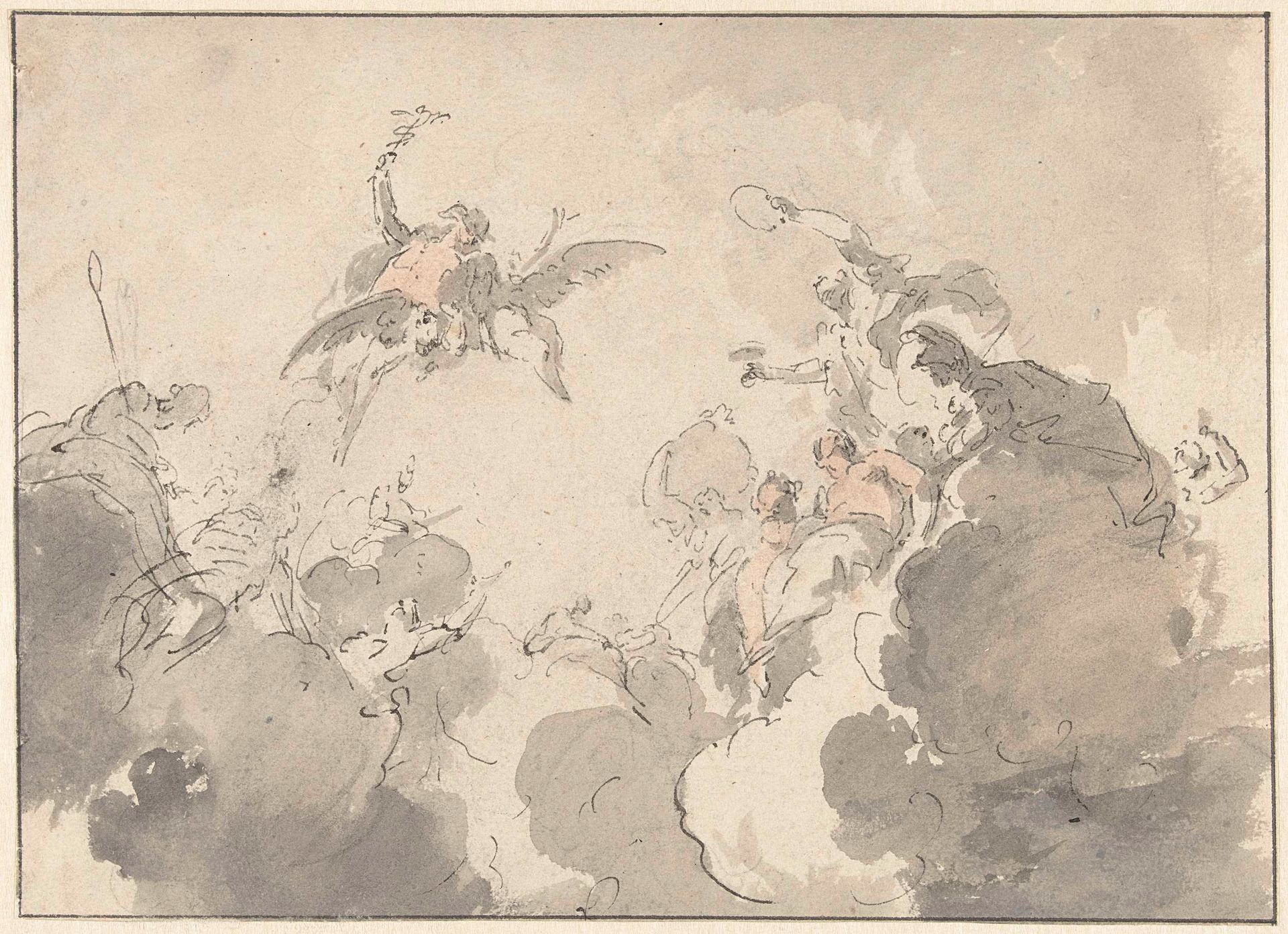 Ontwerp voor plafondschildering by Jacob de Wit