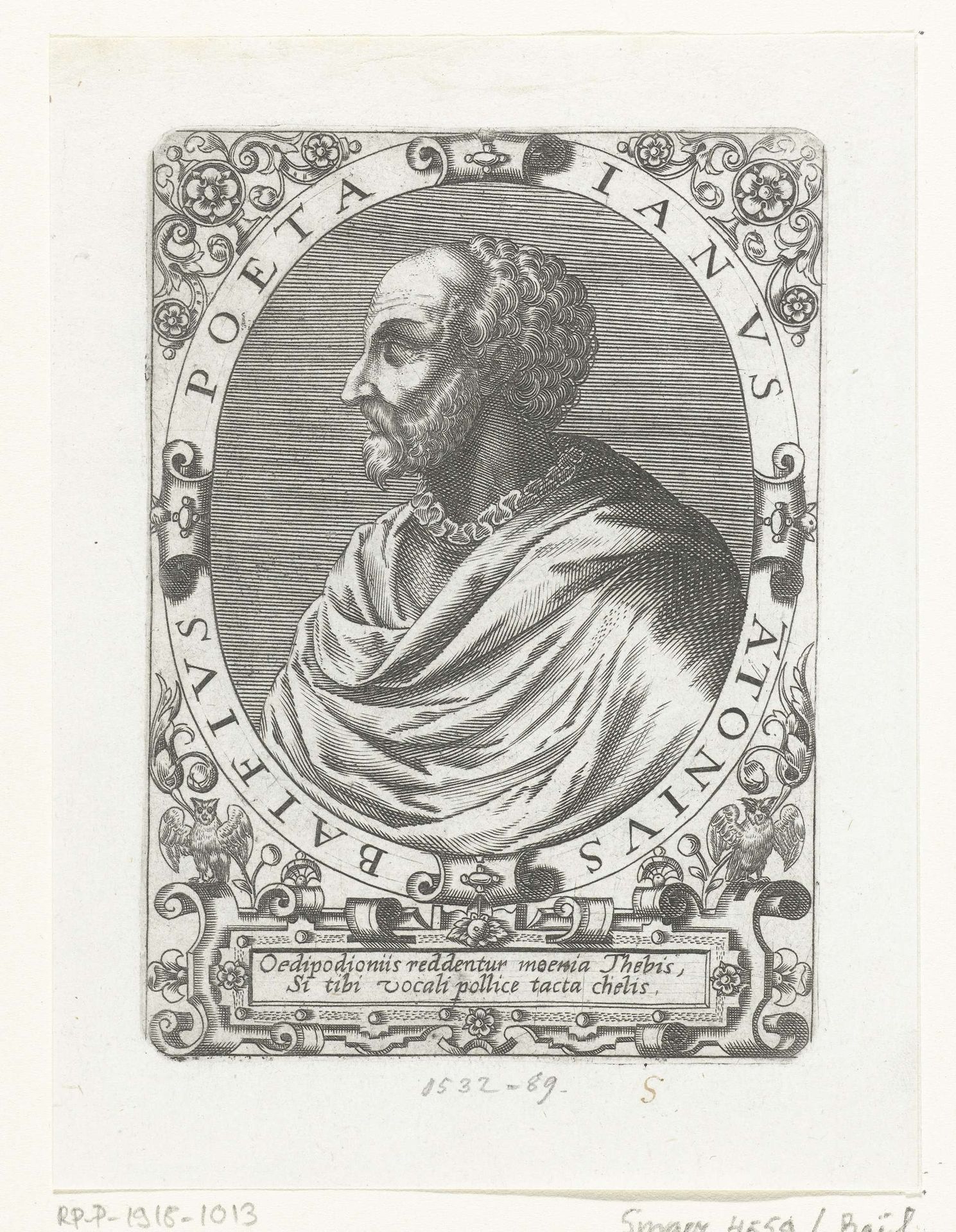 Portret van Jean Antoine de Baïf by Theodor de Bry