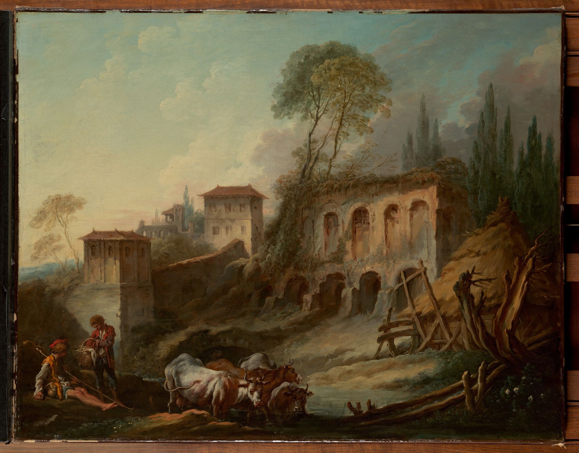 Imaginary Landscape with the Palatine Hill from Campo Vaccino by Francois Boucher