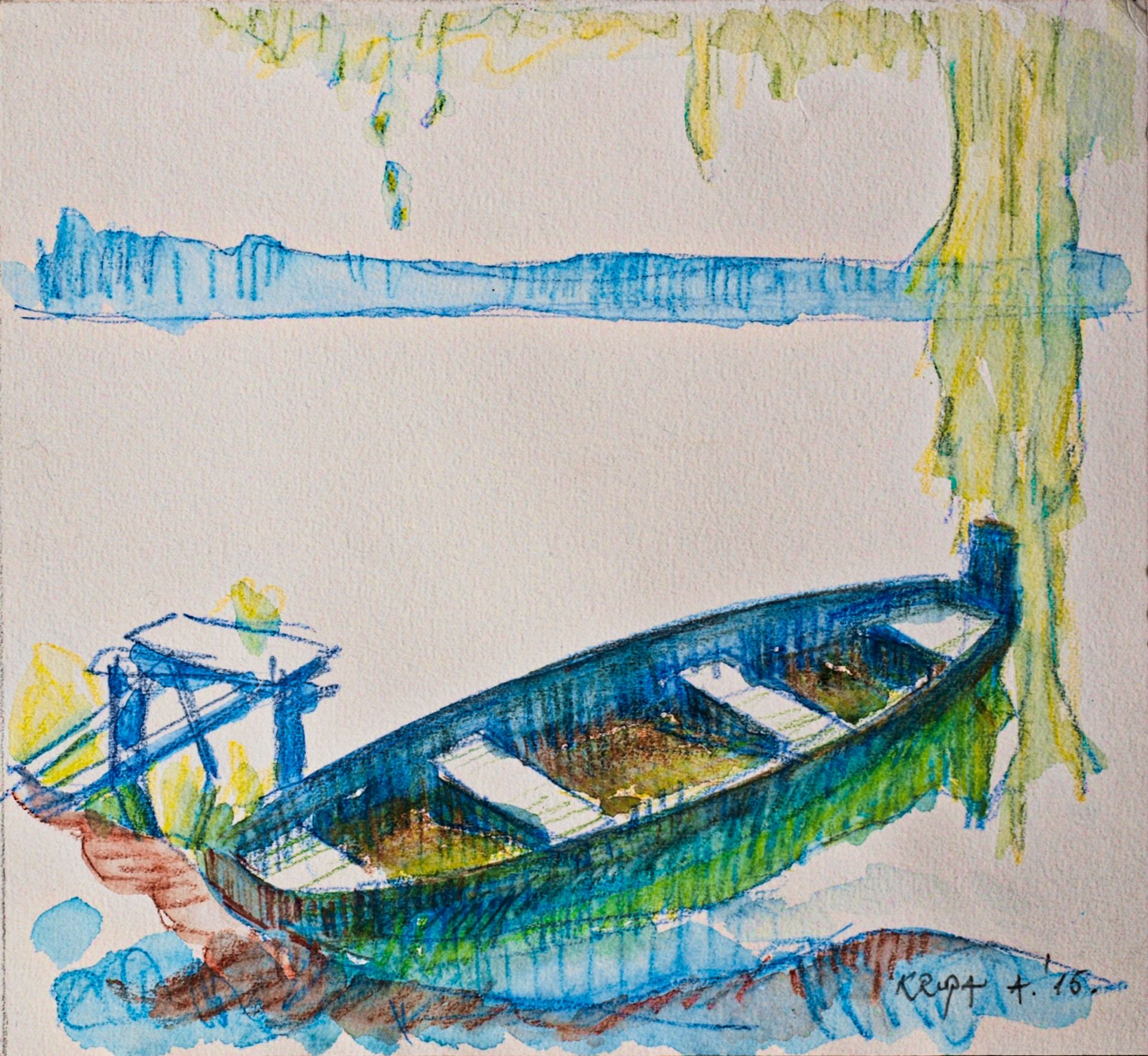 The boat at the lake by Alfred Freddy Krupa