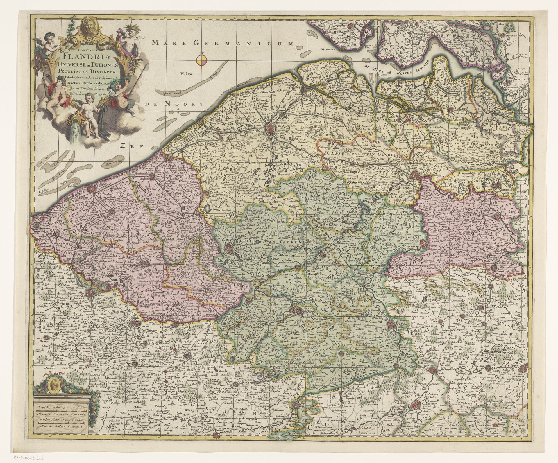 Kaart van het graafschap Vlaanderen by Anonymous