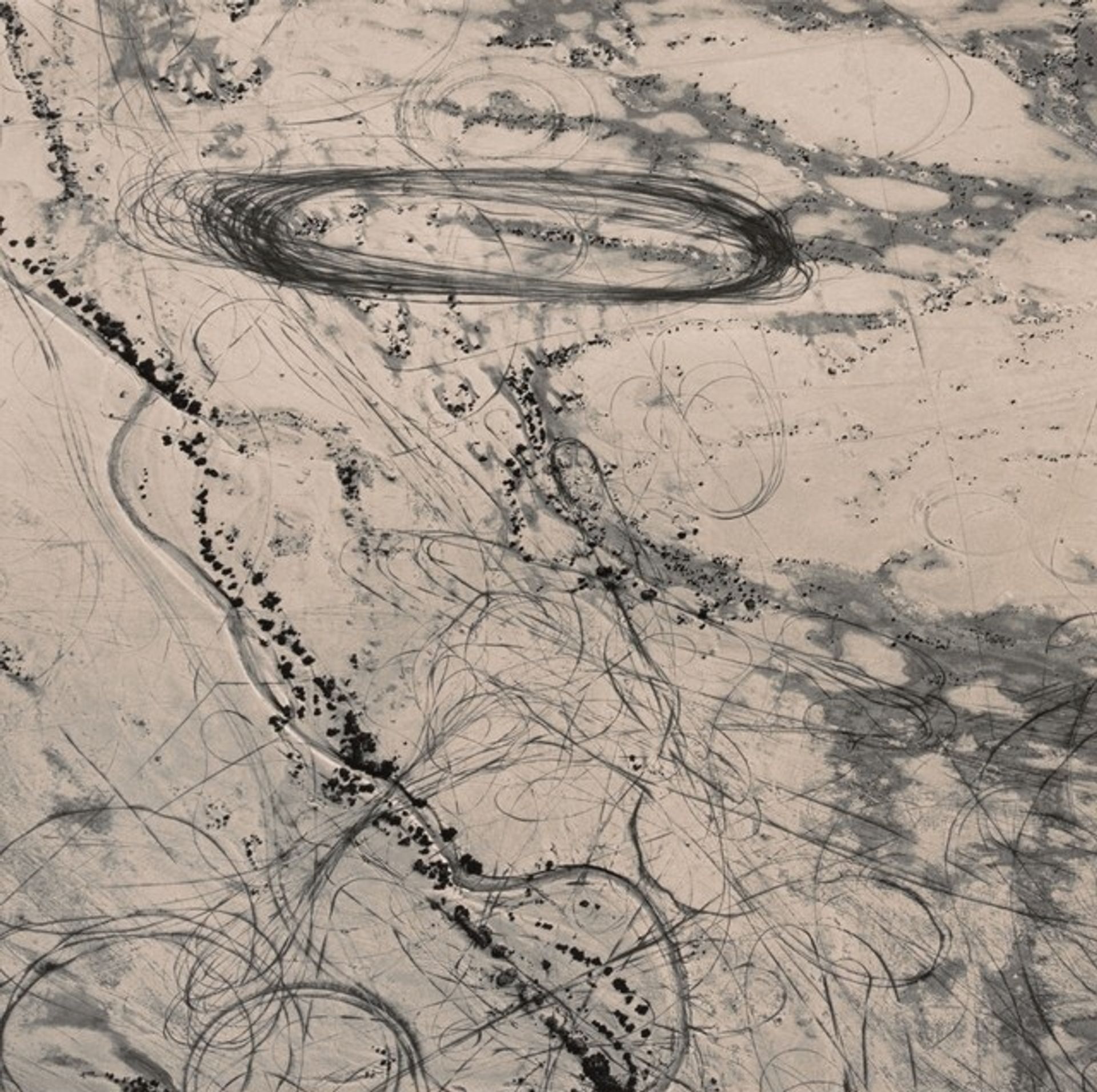 Off Road Traffic Pattern along the Northwest Shore of the Great Salt Lake, Utah by Emmet Gowin