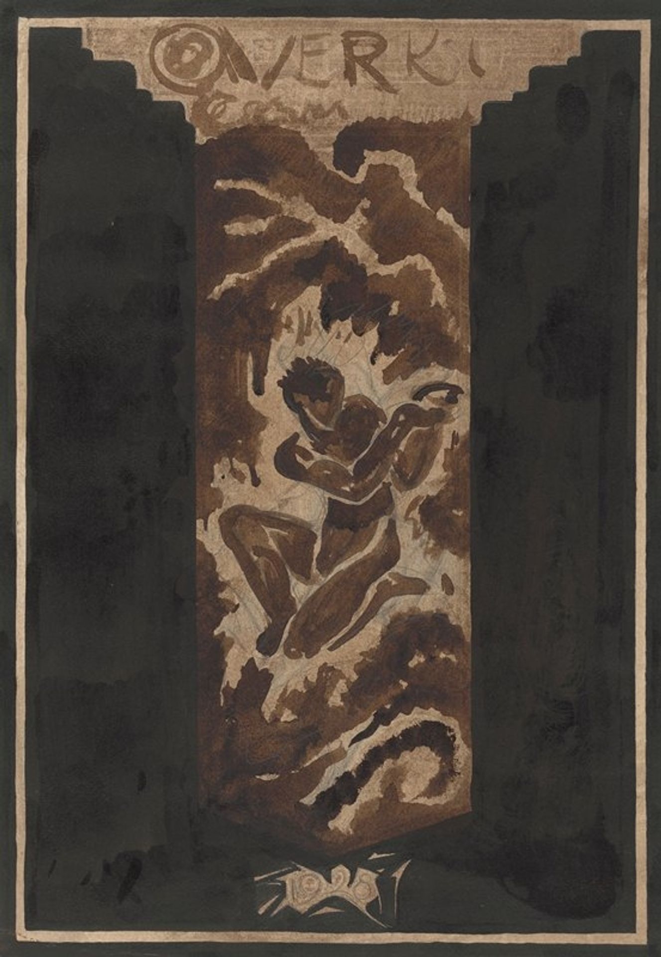 Eerste ontwerp voor de boekband voor Over Kunst, II, door R.N. Roland Holst by Richard Nicolaüs Roland Holst