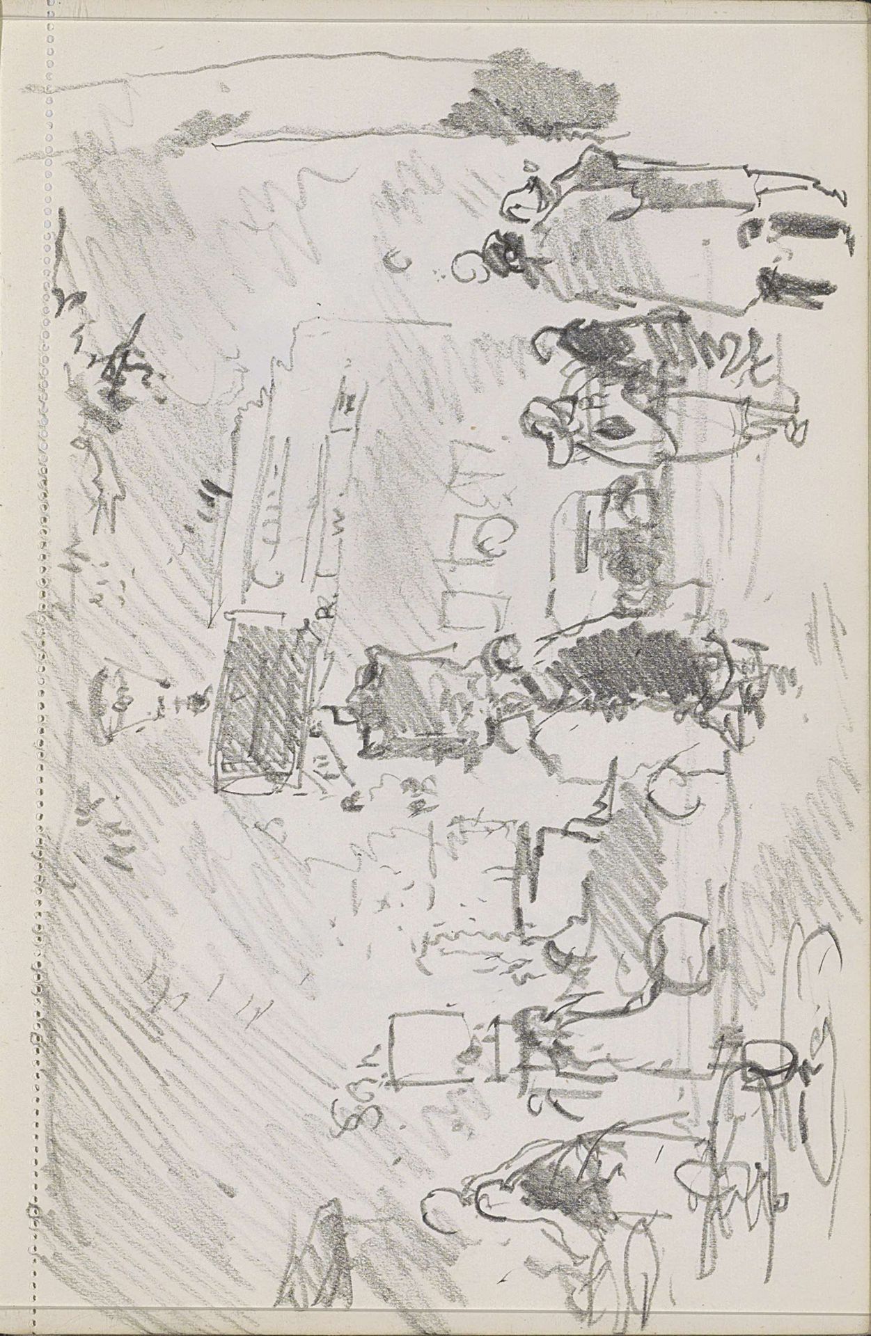 Figuren op een drukke straat by Cornelis Vreedenburgh