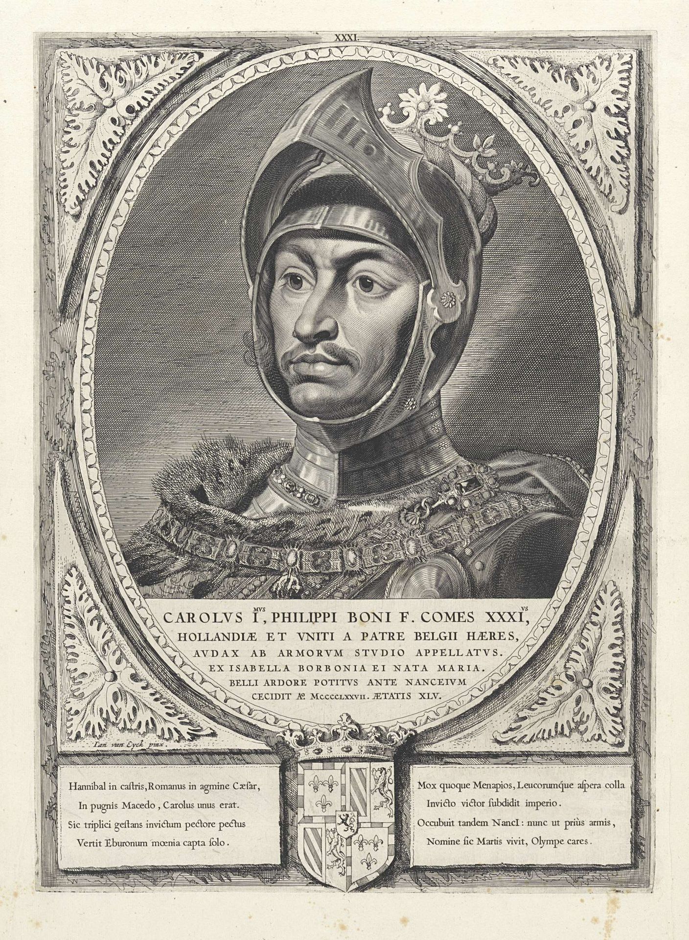 Portret van Karel de Stoute by Cornelis Visscher