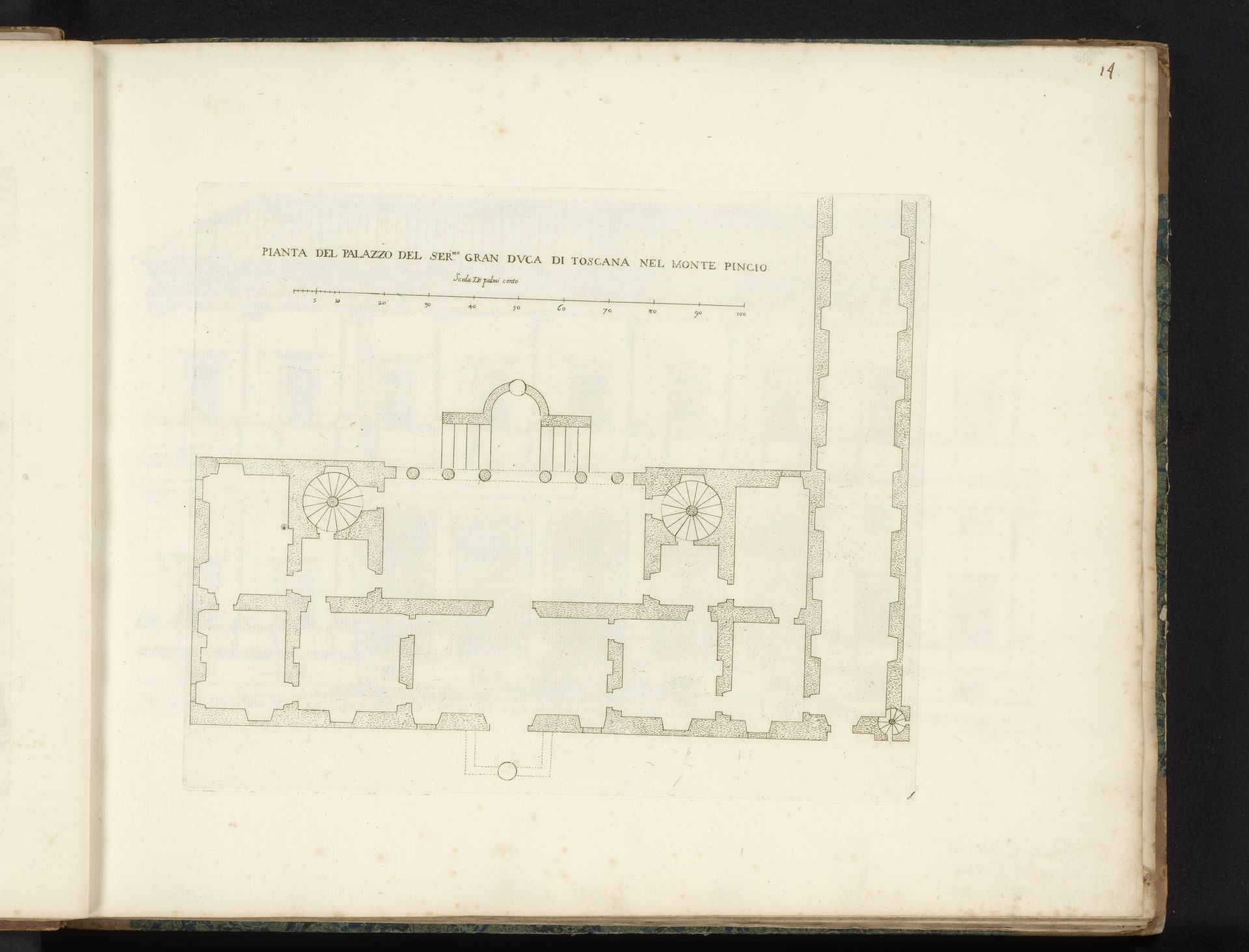 Plattegrond van Villa Medici by Giovanni Battista Falda