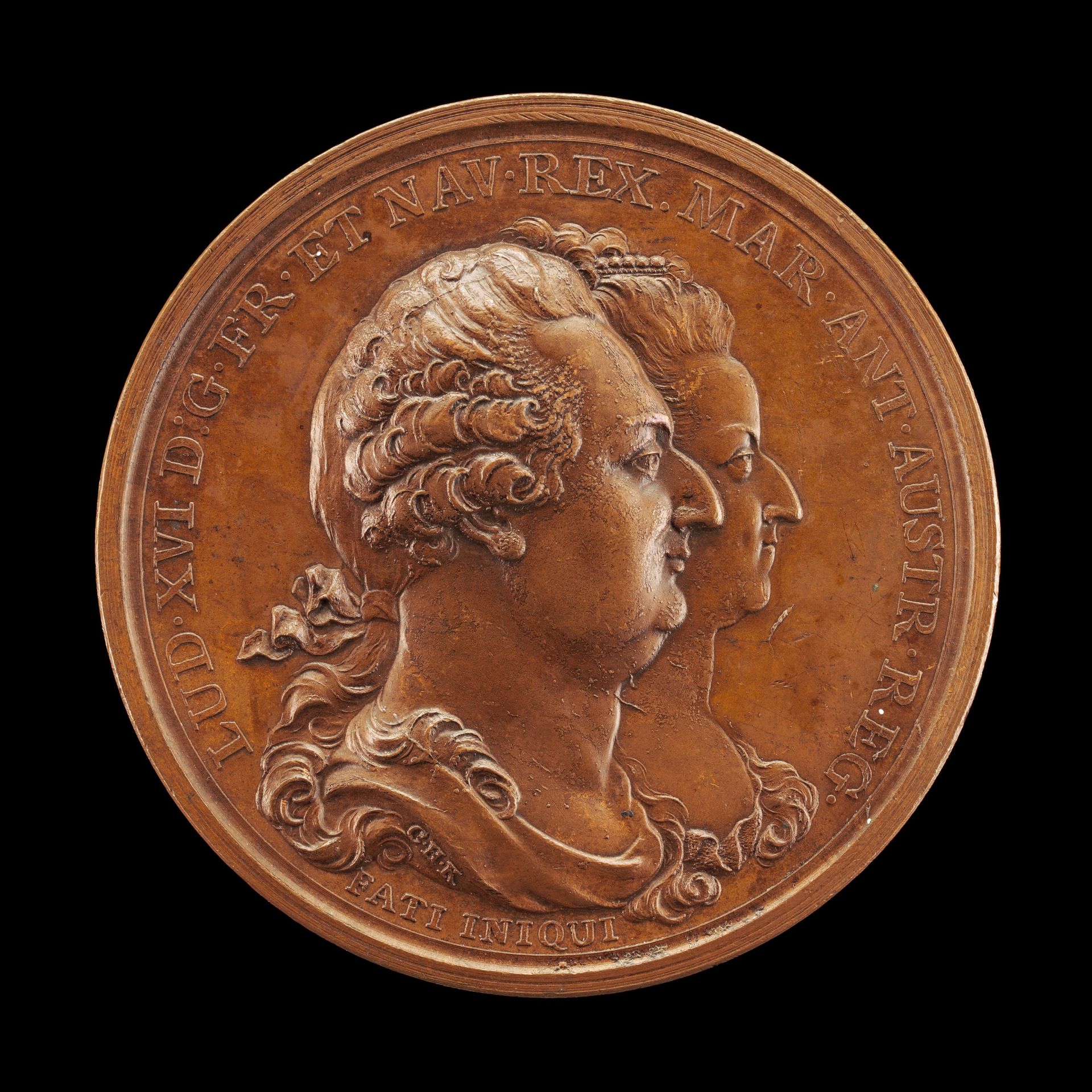 Commemoration of Marie-Antoinette: Louis XVI and Marie-Antoinette [obverse] by Conrad Heinrich Küchler