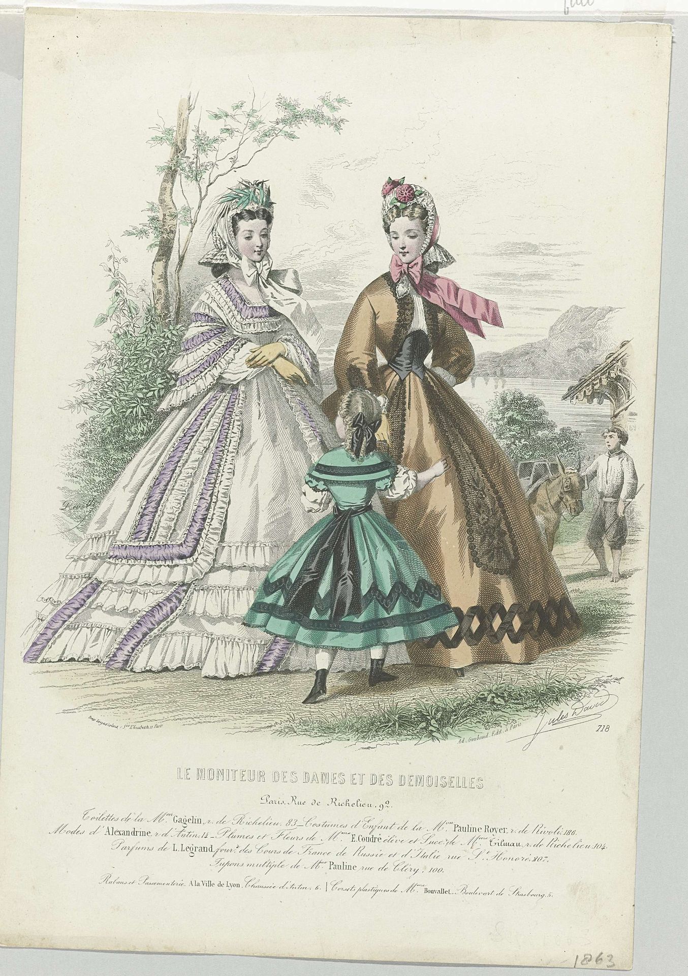 Moniteur des Dames et des Demoiselles, septembre 1863, No. 718 : Toilettes de la M.on Gagelin (...) by Anonymous