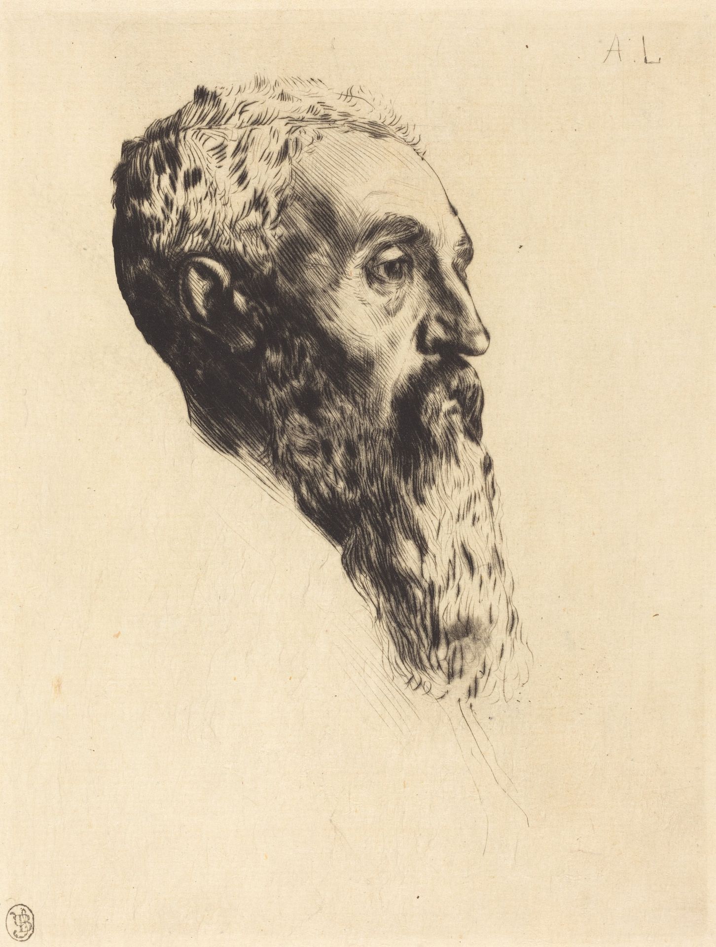Head of a Model (Tete de modele) by Alphonse Legros