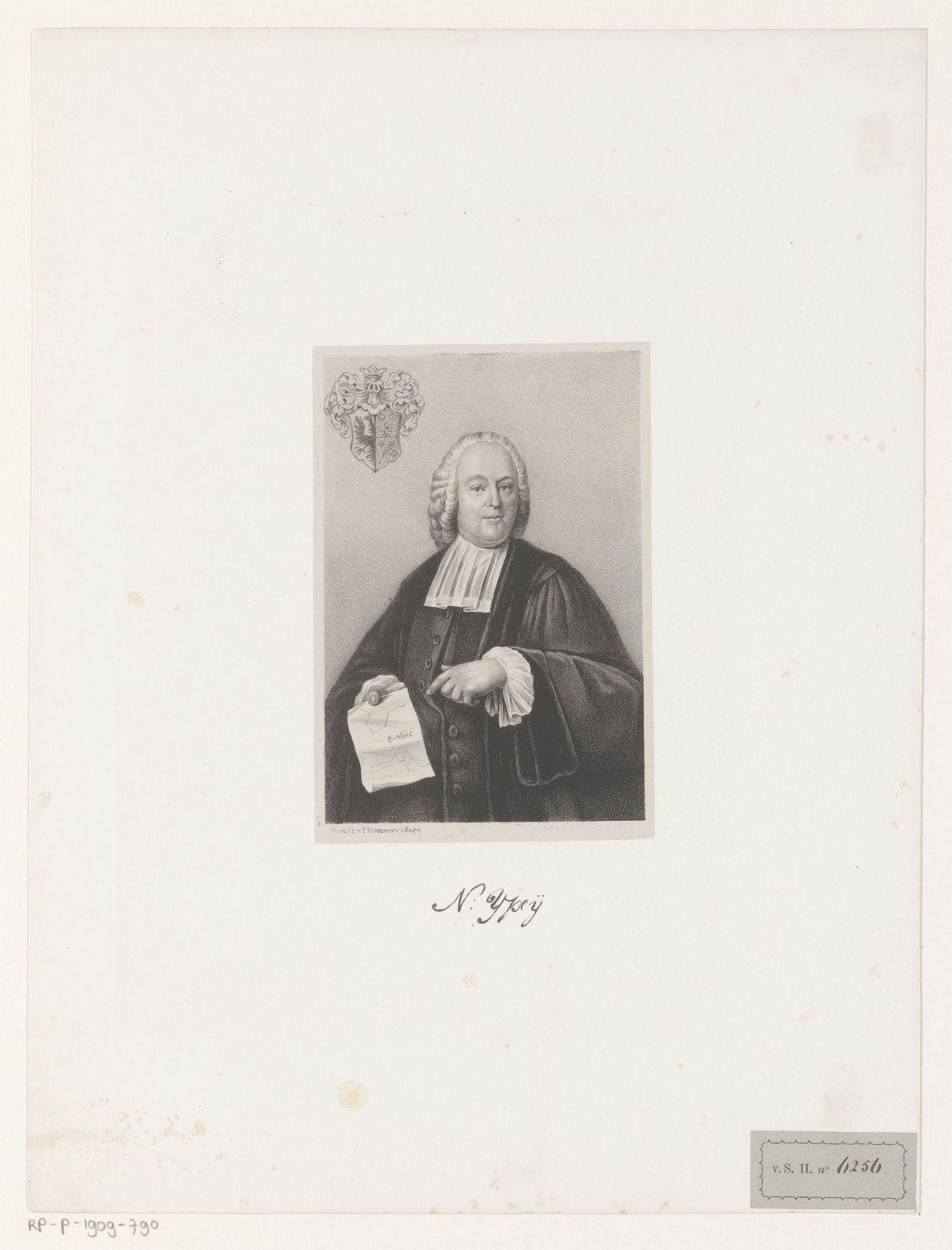 Portret van Nicolaas Ypey by Johannes Hermanus van der Heijden