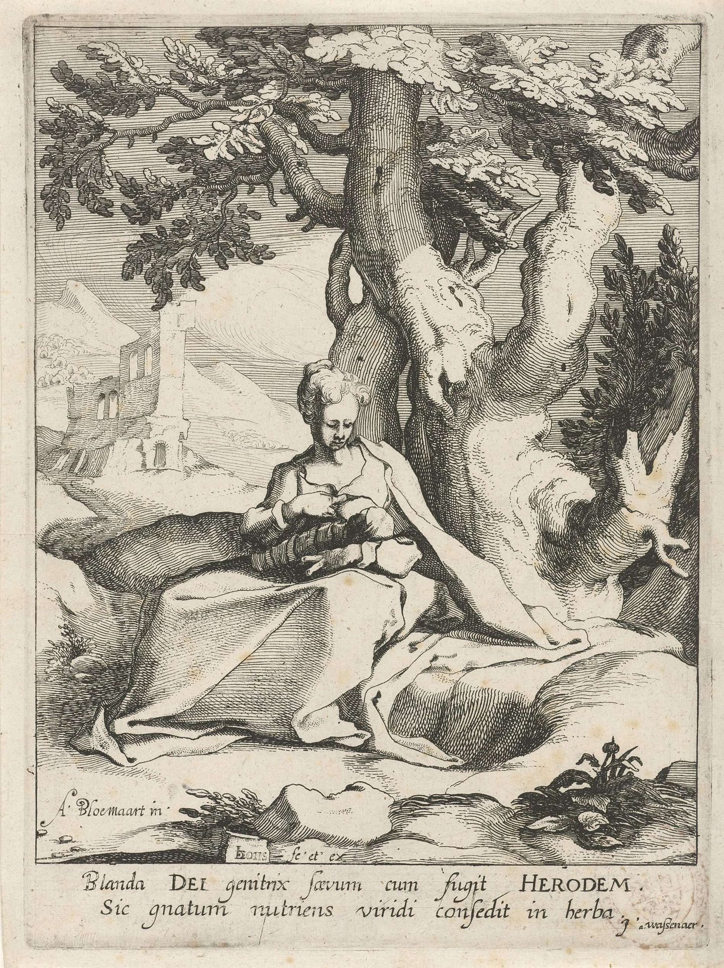 Maria zoogt het Christuskind by Dirk Eversen Lons