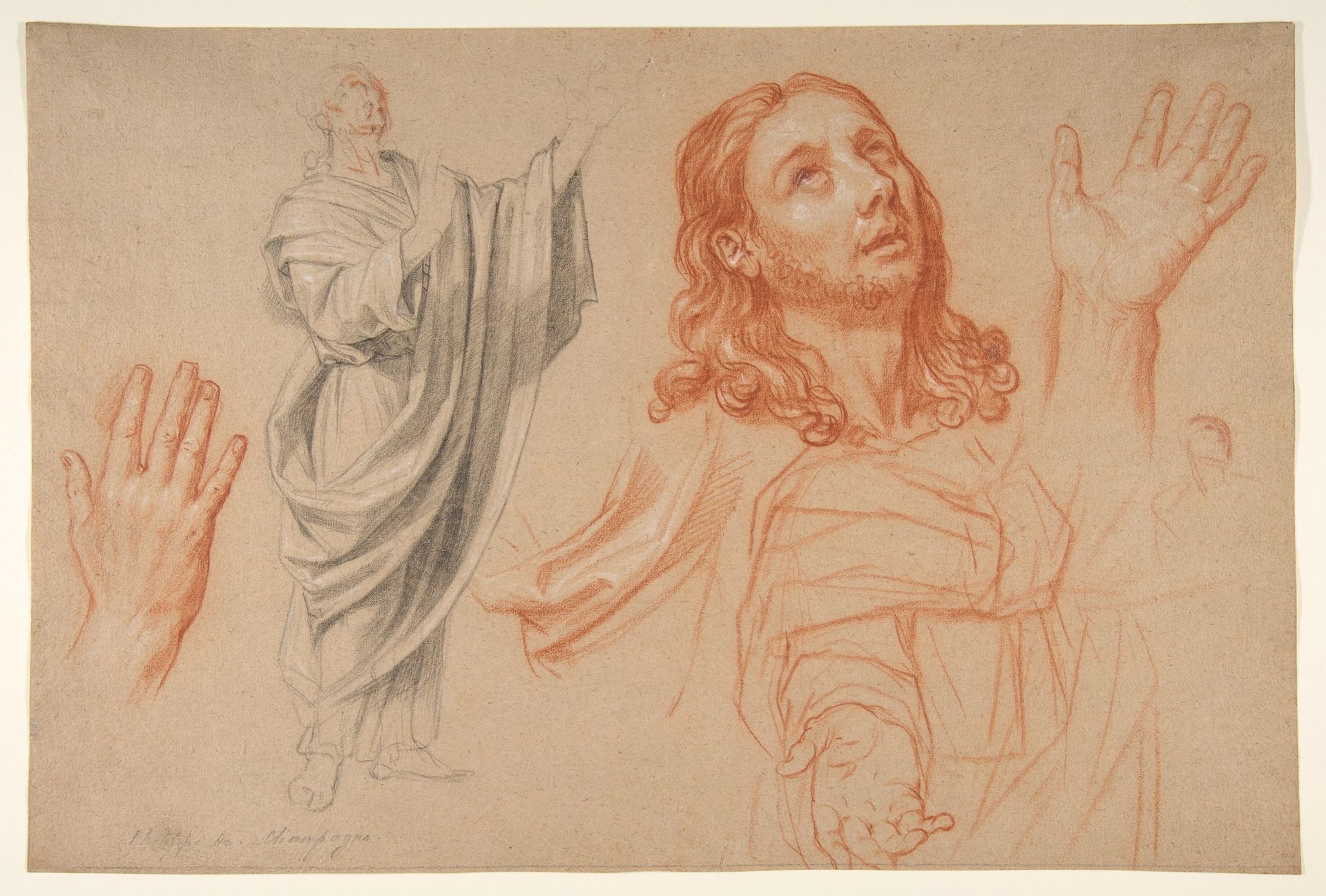 Studies for 'The Conversion of the Jailer before Saint Paul and Silas' by Nicolas de Plattemontagne