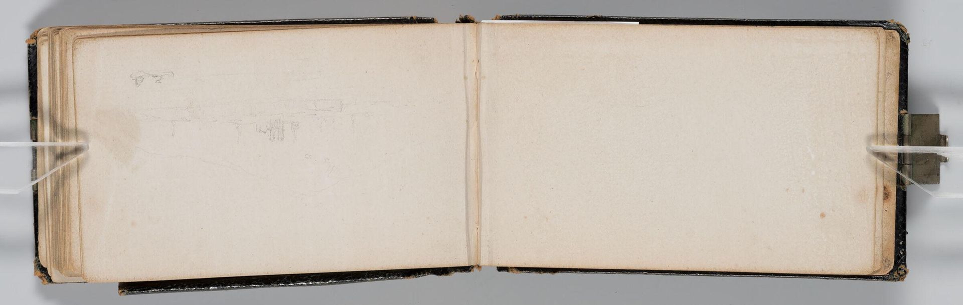 Blank page; verso: Profile of a Man in a Hat by Sanford Robinson Gifford
