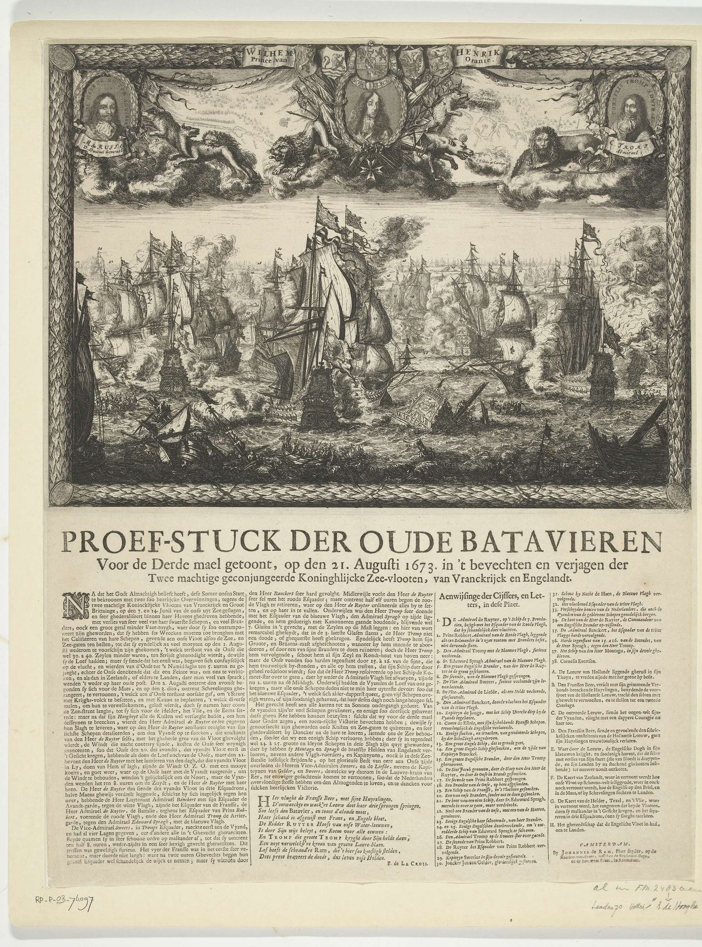 Zeeslag bij Kijkduin, 1673 by Romeyn de Hooghe