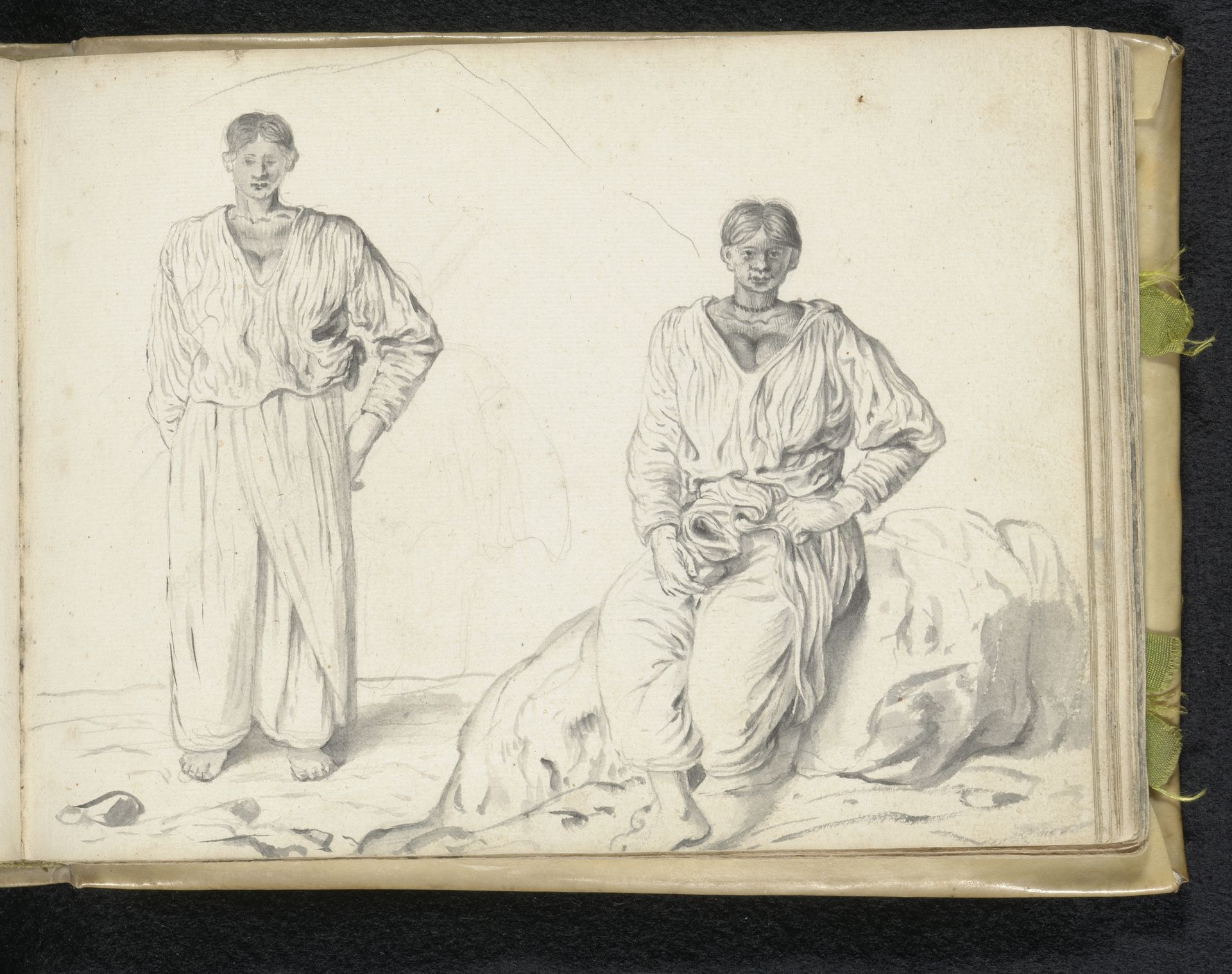 Two women at a roadside by Esaias Boursse