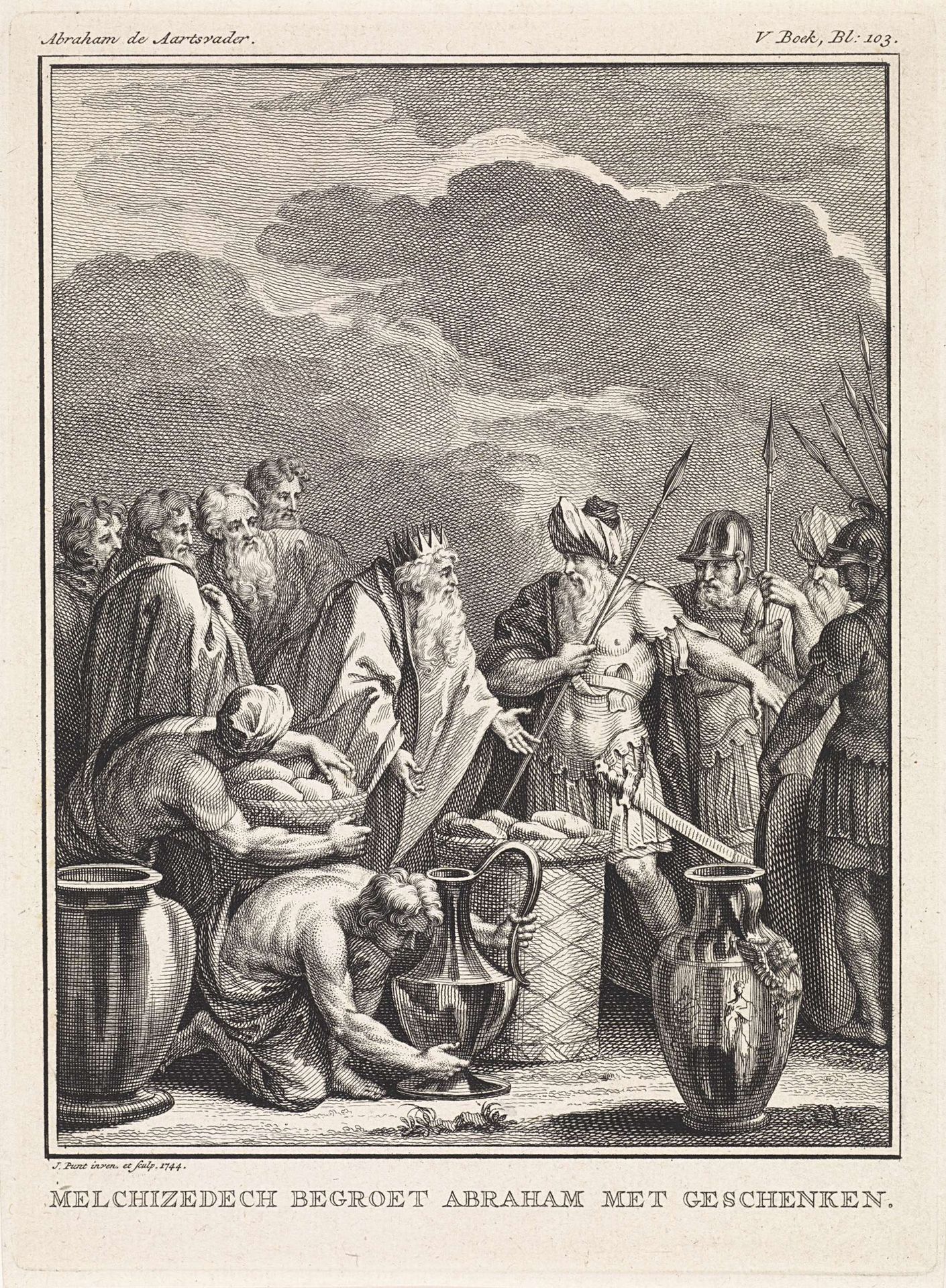 Abrahams ontmoeting met Melchisedek by Jan Punt