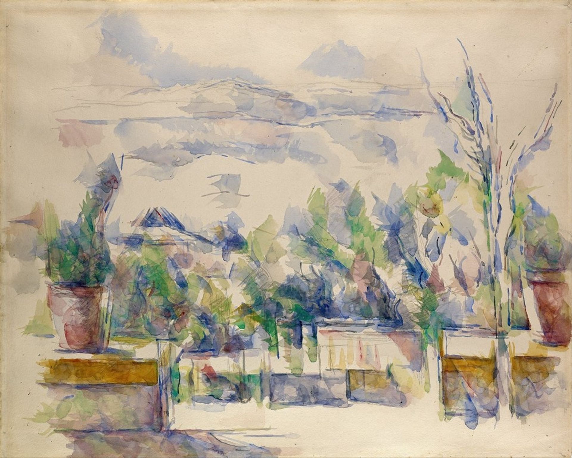 The Terrace at the Garden at Les Lauves by Paul Cézanne