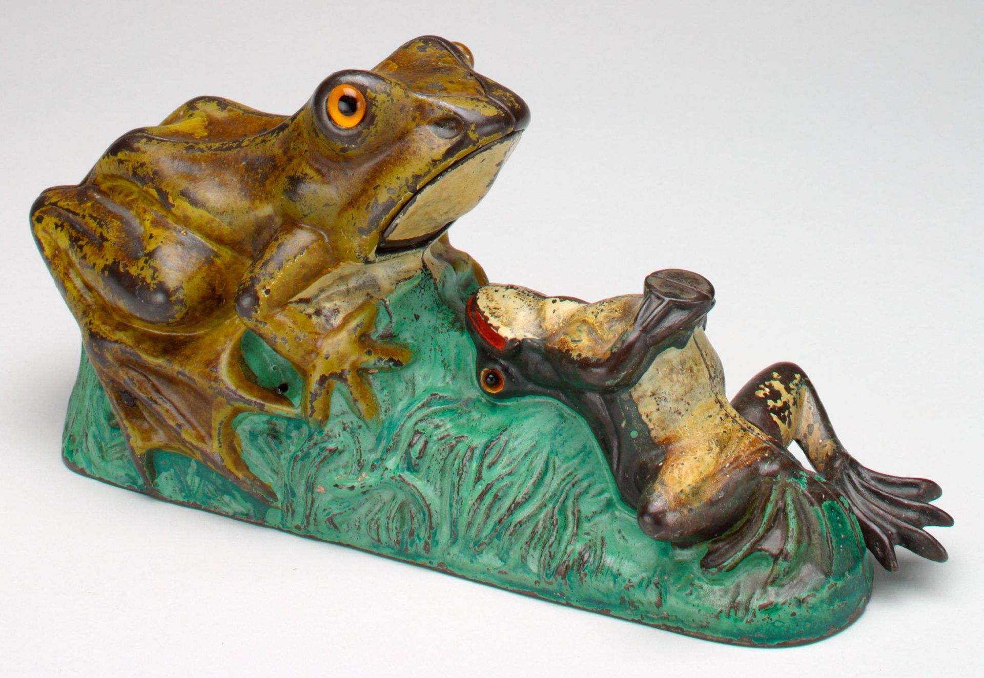-Frog Bank- (or -Two Frogs-) mechanical bank by James H. Bowen