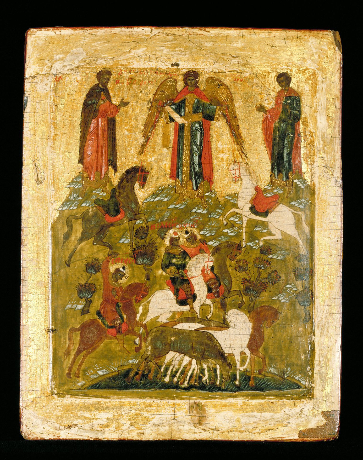 Icon- The Archangel Michael Blessing the Martyred Saints Florus and Laurus of Dalmatia by Anonymous