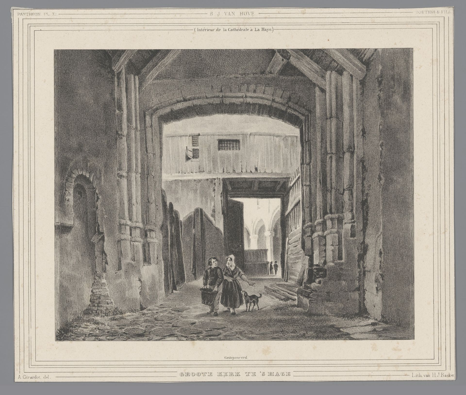 Interieur van de Grote Kerk te Den Haag by A. Girardot
