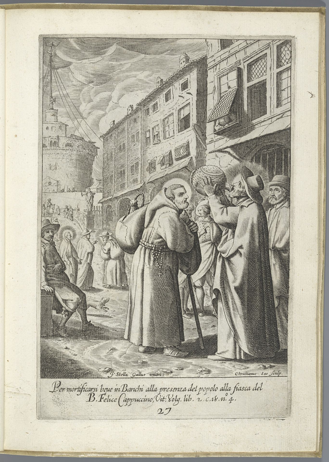 Filippo Neri drinkt uit een fles by Christian Sas