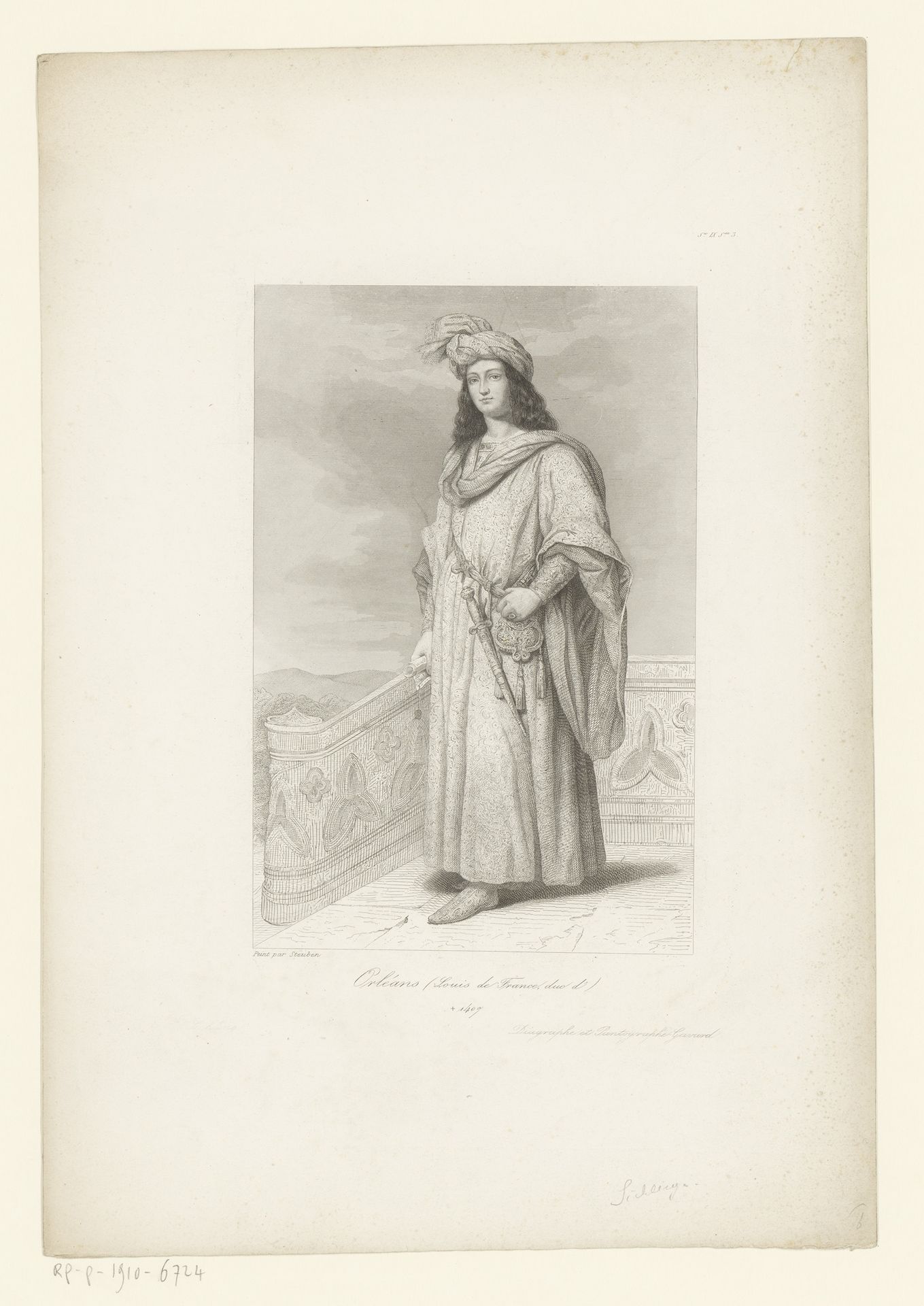 Portret van Lodewijk I van Orléans by Lazarus Gottlieb Sichling