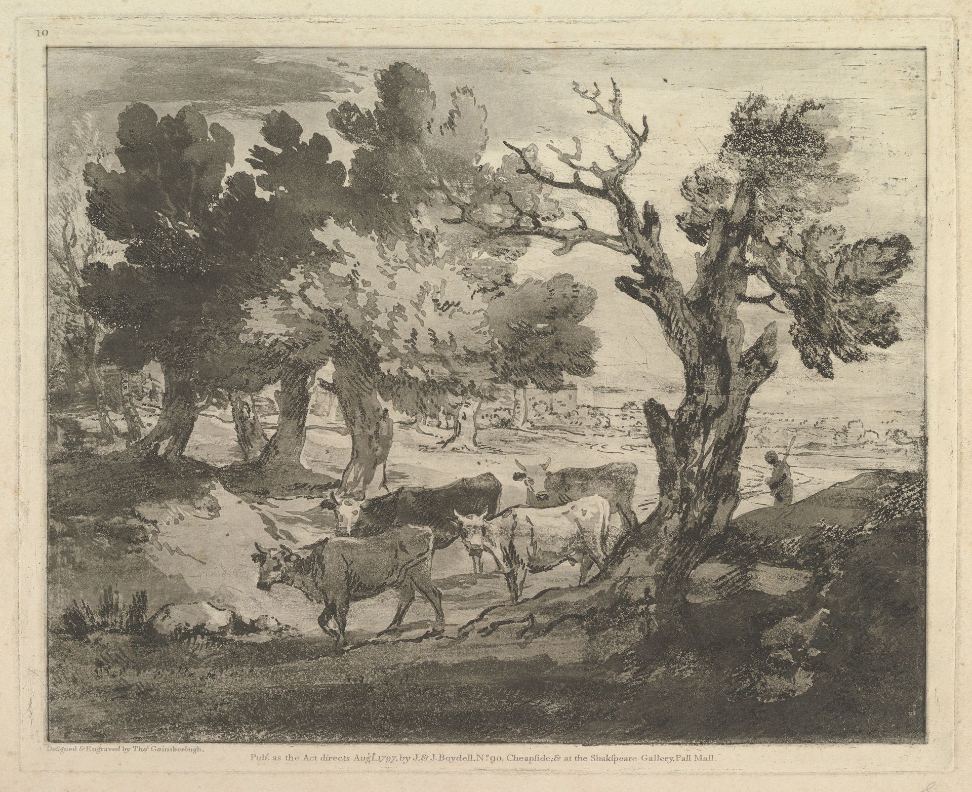 Wooded Landscape with Herdsmen and Cows by Thomas Gainsborough