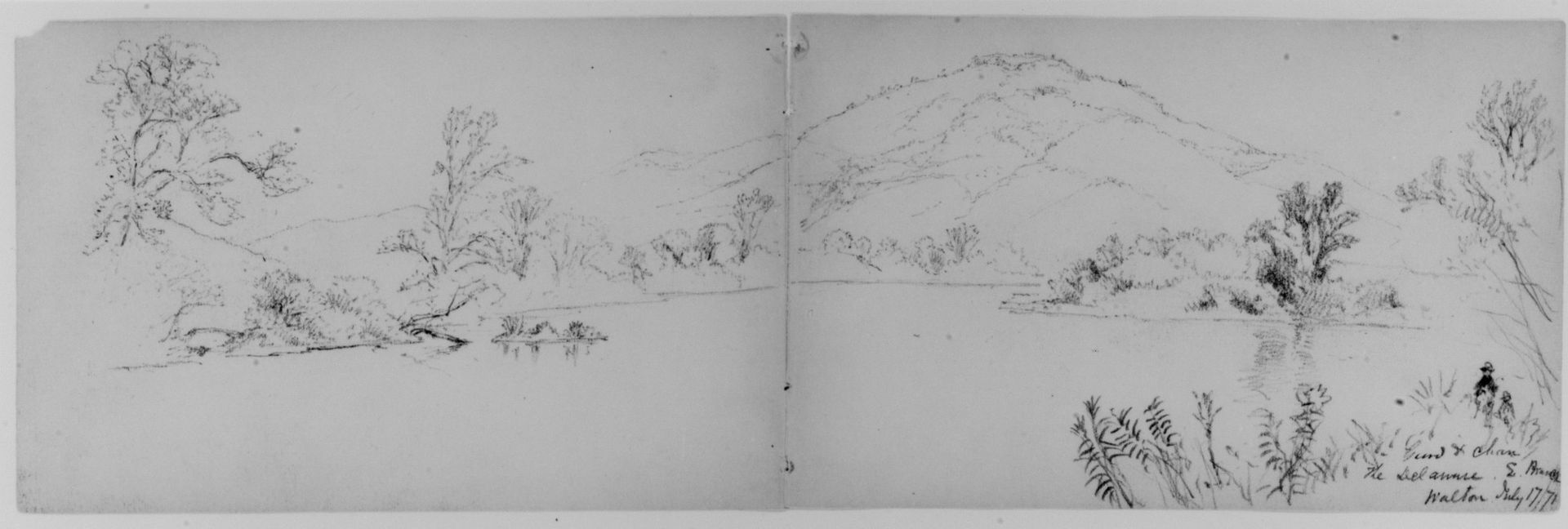 The Delaware, East Branch, Walton, 1871 (from Sketchbook) by Daniel Huntington