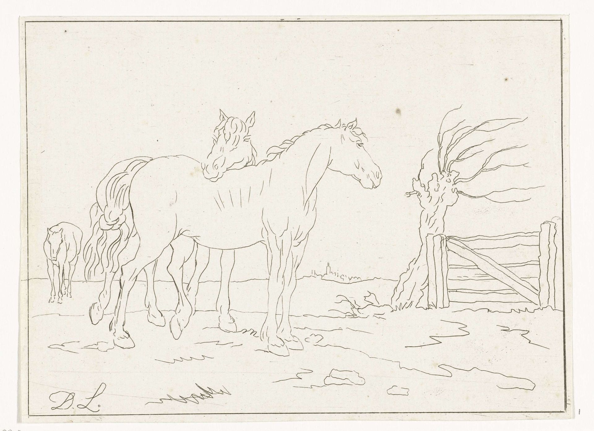 Paarden by Anthonie van den Bos