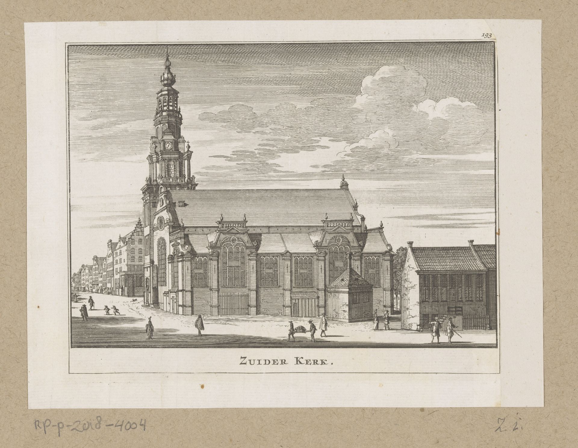 Gezicht op de Zuiderkerk te Amsterdam by Anonymous